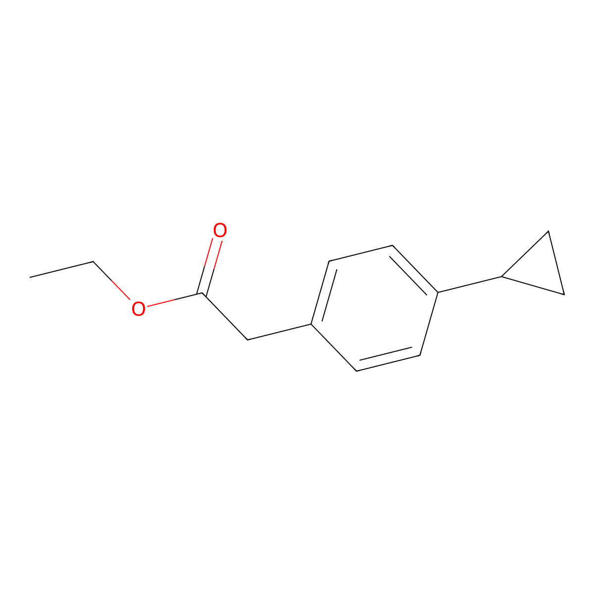Ethyl 2-(4-cyclopropylphenyl)acetate molecular structure, CAS 40641-92-7