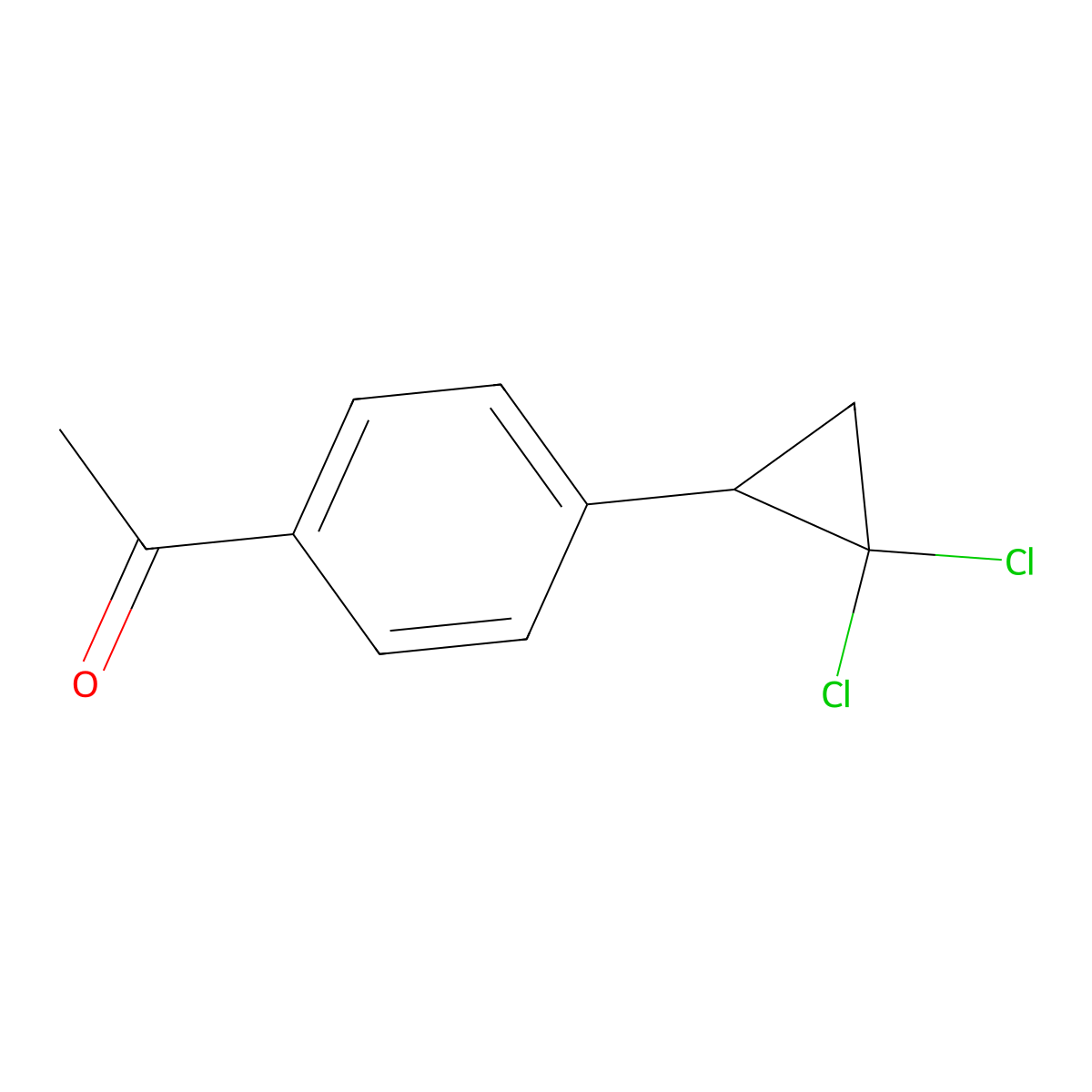 1-[4-(2,2-Dichlorocyclopropyl)phenyl]ethan-1-one molecular structure, CAS 40641-93-8