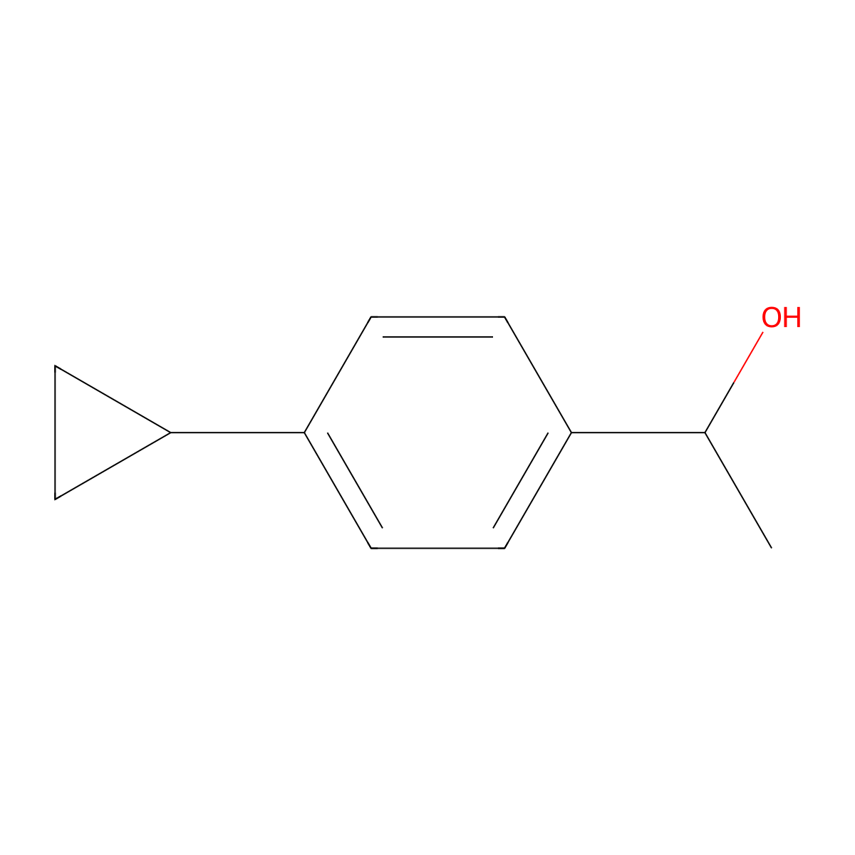 1-(4-Cyclopropylphenyl)ethan-1-ol molecular structure, CAS 40641-97-2