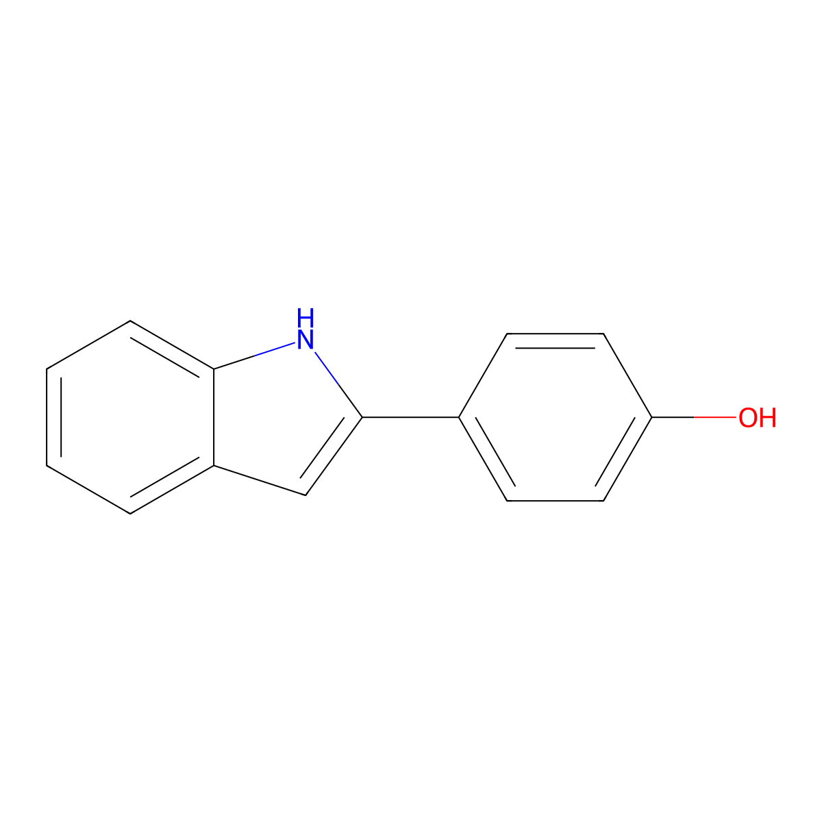 2-(4-Hydroxyphenyl)indole molecular structure, CAS 40643-14-9