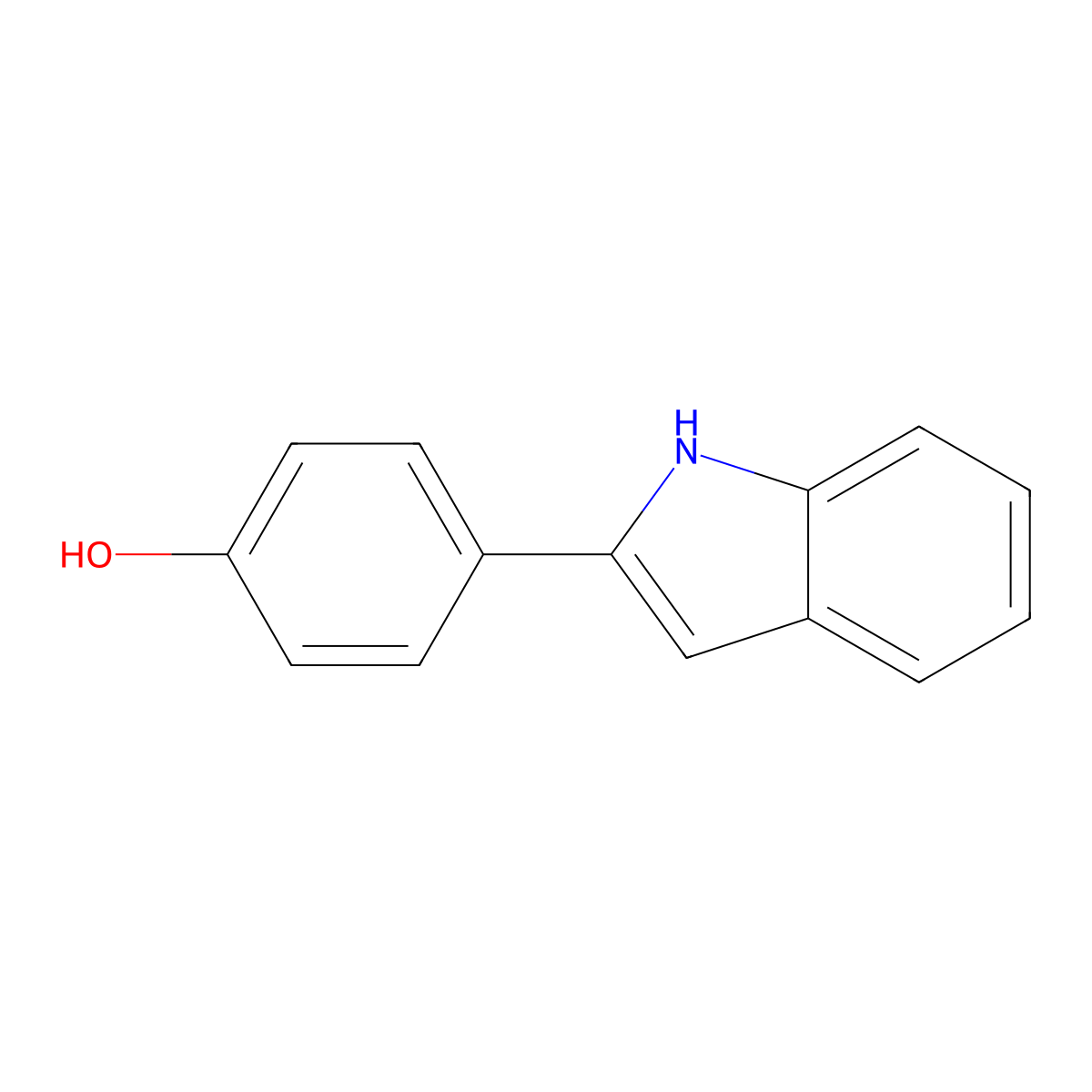 2-(4-Hydroxyphenyl)indole molecular structure, CAS 40643-14-9
