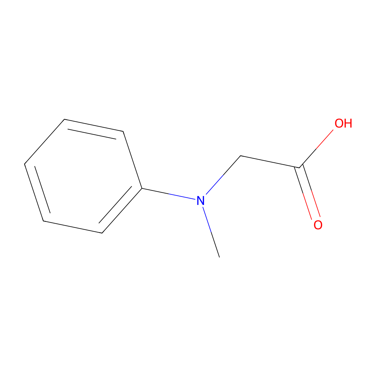 N-Methyl-N-phenyl-glycine molecular structure, CAS 40643-55-8