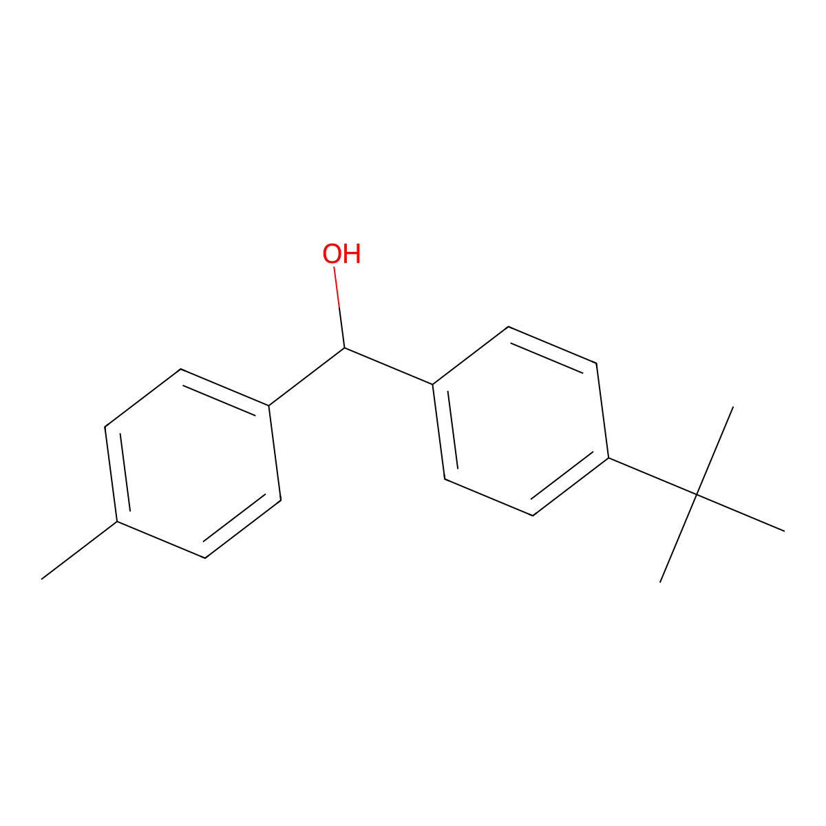 4-tert-Butyl-4'-methylbenzhydrol molecular structure, CAS 406457-77-0