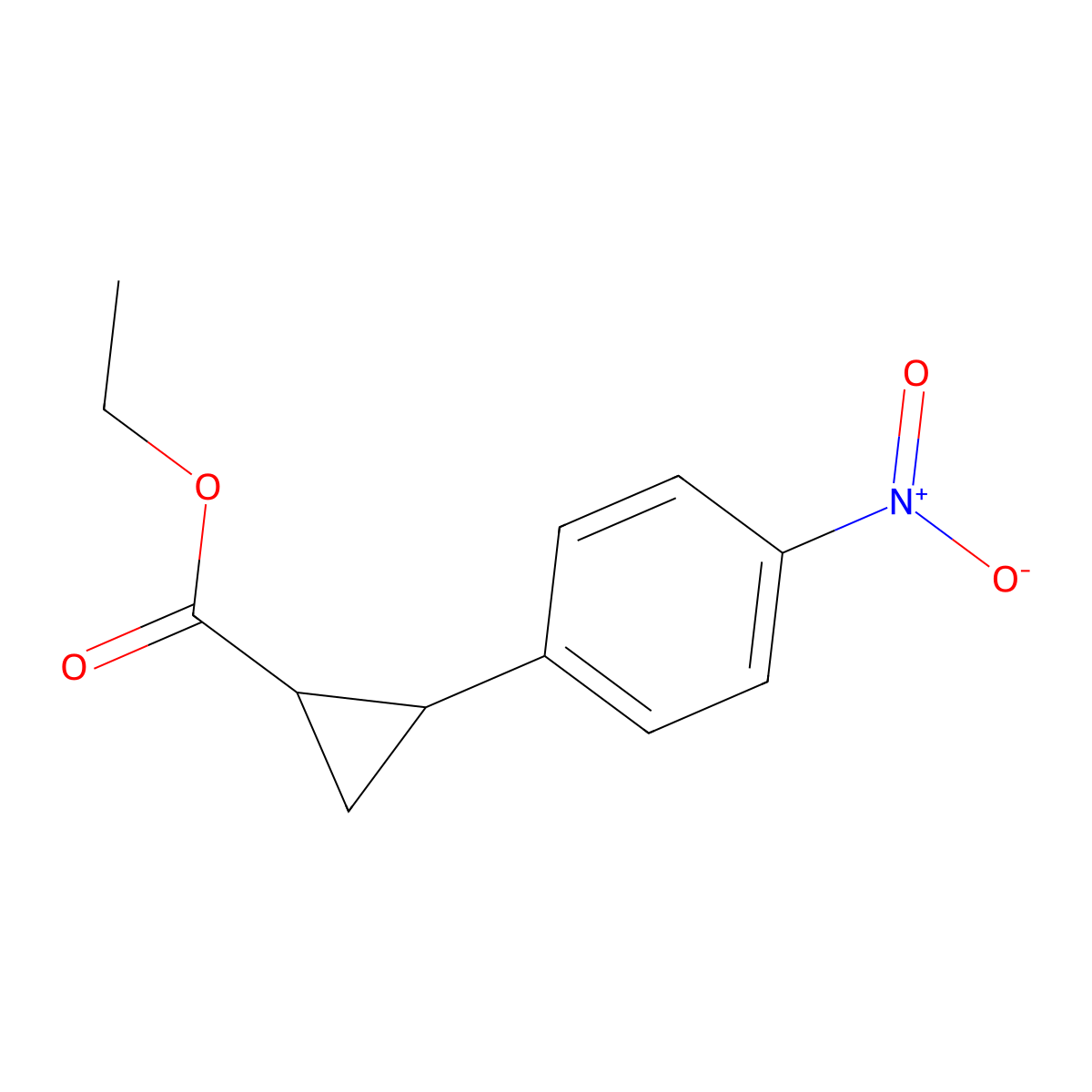 Ethyl (1R,2R)-2-(4-nitrophenyl)cyclopropane-1-carboxylate molecular structure, CAS 406459-08-3