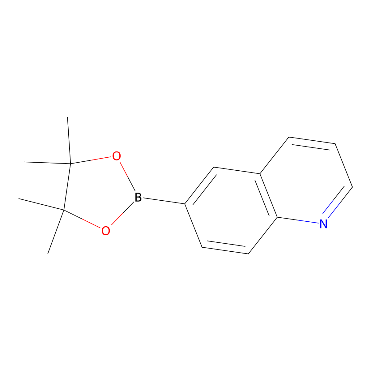 6-(4,4,5,5-Tetramethyl-1,3,2-dioxaborolan-2-yl)quinoline molecular structure, CAS 406463-06-7