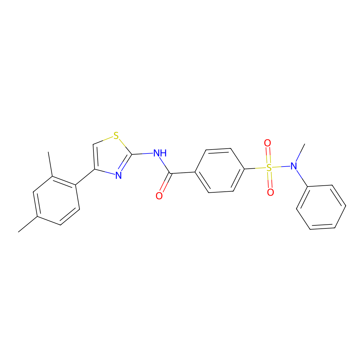 N-[4-(2,4-dimethylphenyl)-1,3-thiazol-2-yl]-4-[methyl(phenyl)sulfamoyl]benzamide molecular structure, CAS 406467-50-3