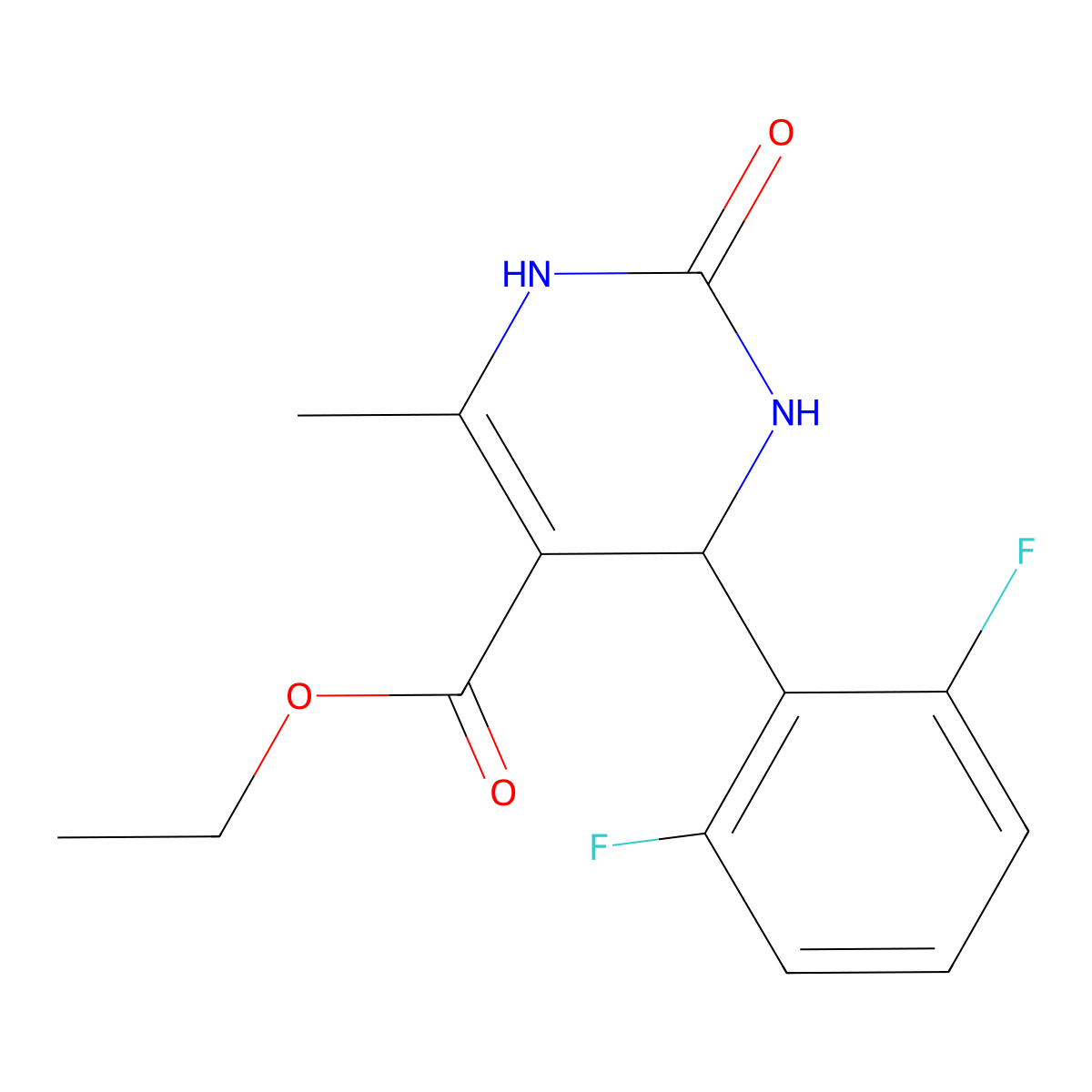 4-(2,6-Difluorophenyl)-1,2,3,4-tetrahydro-6-methyl-2-oxo-5-pyrimidinecarboxylic acid ethyl ester molecular structure, CAS 406468-02-8