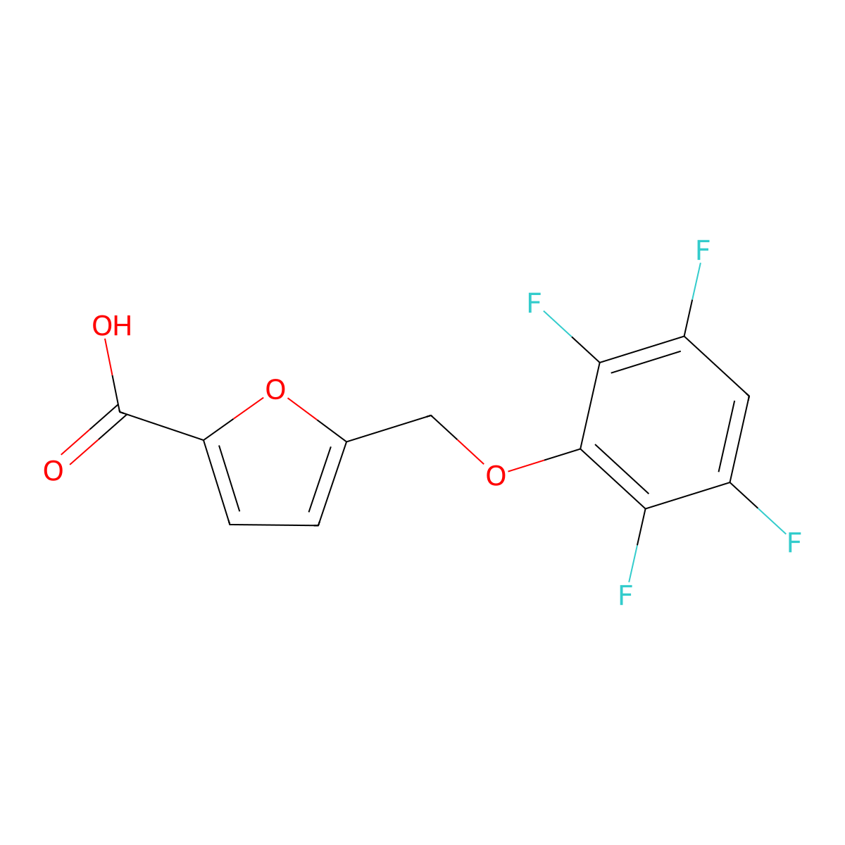 5-[(2,3,5,6-Tetrafluorophenoxy)methyl]-2-furoic acid molecular structure, CAS 406470-51-7