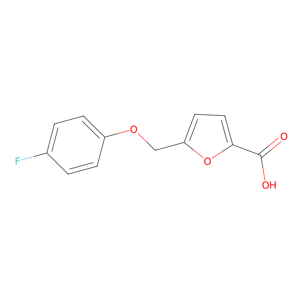 5-((4-Fluorophenoxy)methyl)furan-2-carboxylic acid molecular structure, CAS 406470-57-3