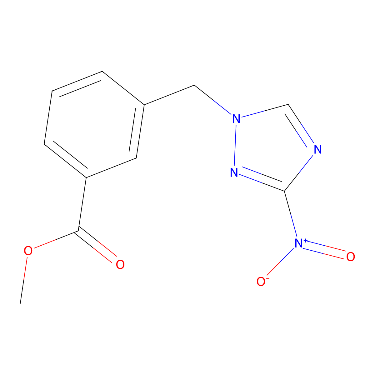 methyl 3-[(3-nitro-1H-1,2,4-triazol-1-yl)methyl]benzoate molecular structure, CAS 406470-73-3