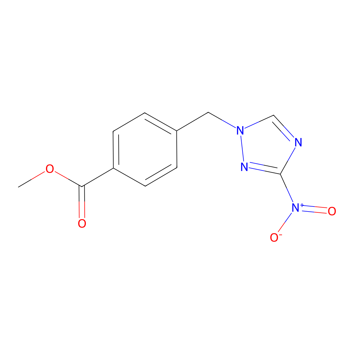 methyl 4-[(3-nitro-1H-1,2,4-triazol-1-yl)methyl]benzoate molecular structure, CAS 406470-74-4
