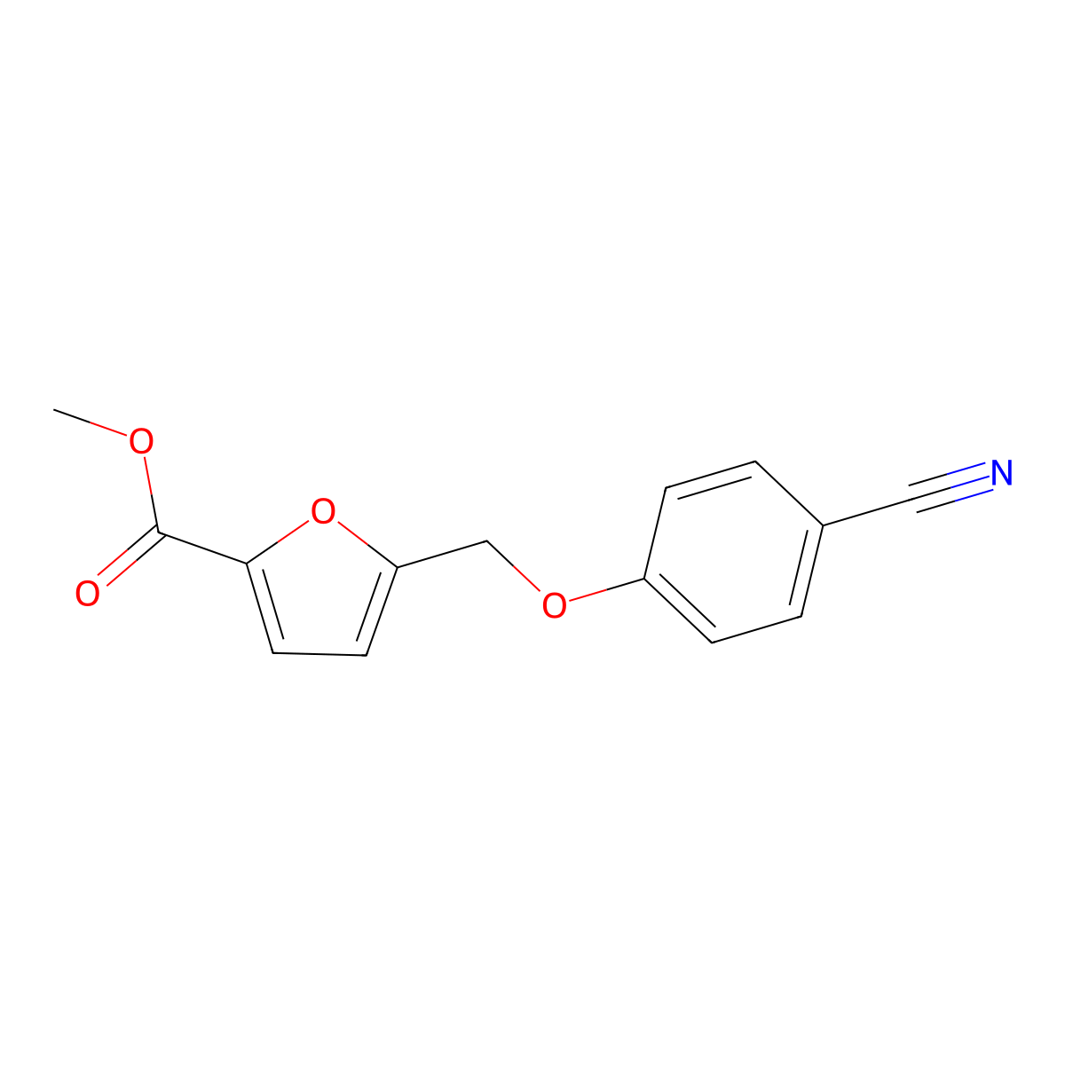 Methyl 5-[(4-cyanophenoxy)methyl]-2-furoate molecular structure, CAS 406470-75-5