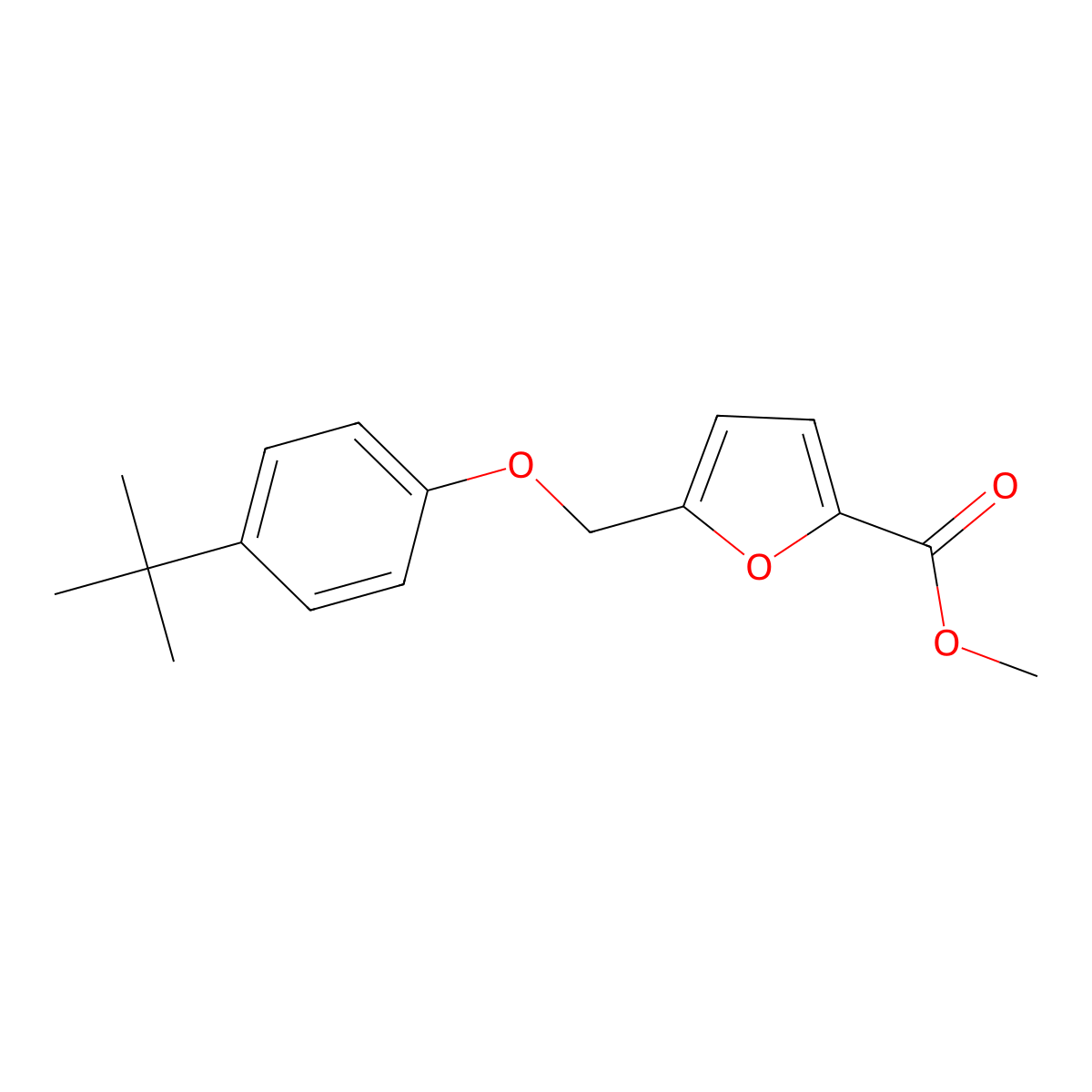 Methyl 5-[(4-tert-butylphenoxy)methyl]furan-2-carboxylate molecular structure, CAS 406470-78-8