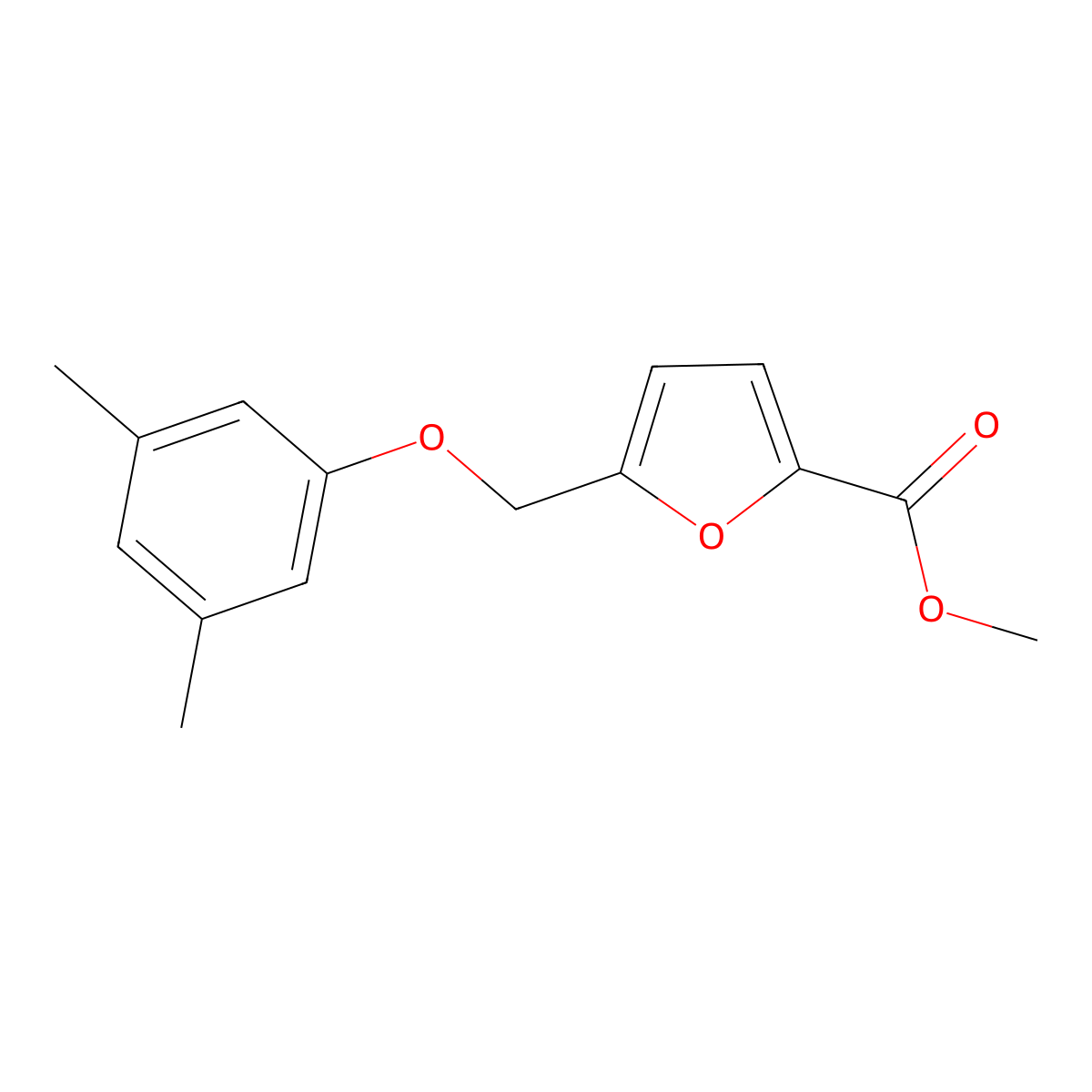 Methyl 5-[(3,5-dimethylphenoxy)methyl]-2-furancarboxylate molecular structure, CAS 406470-79-9