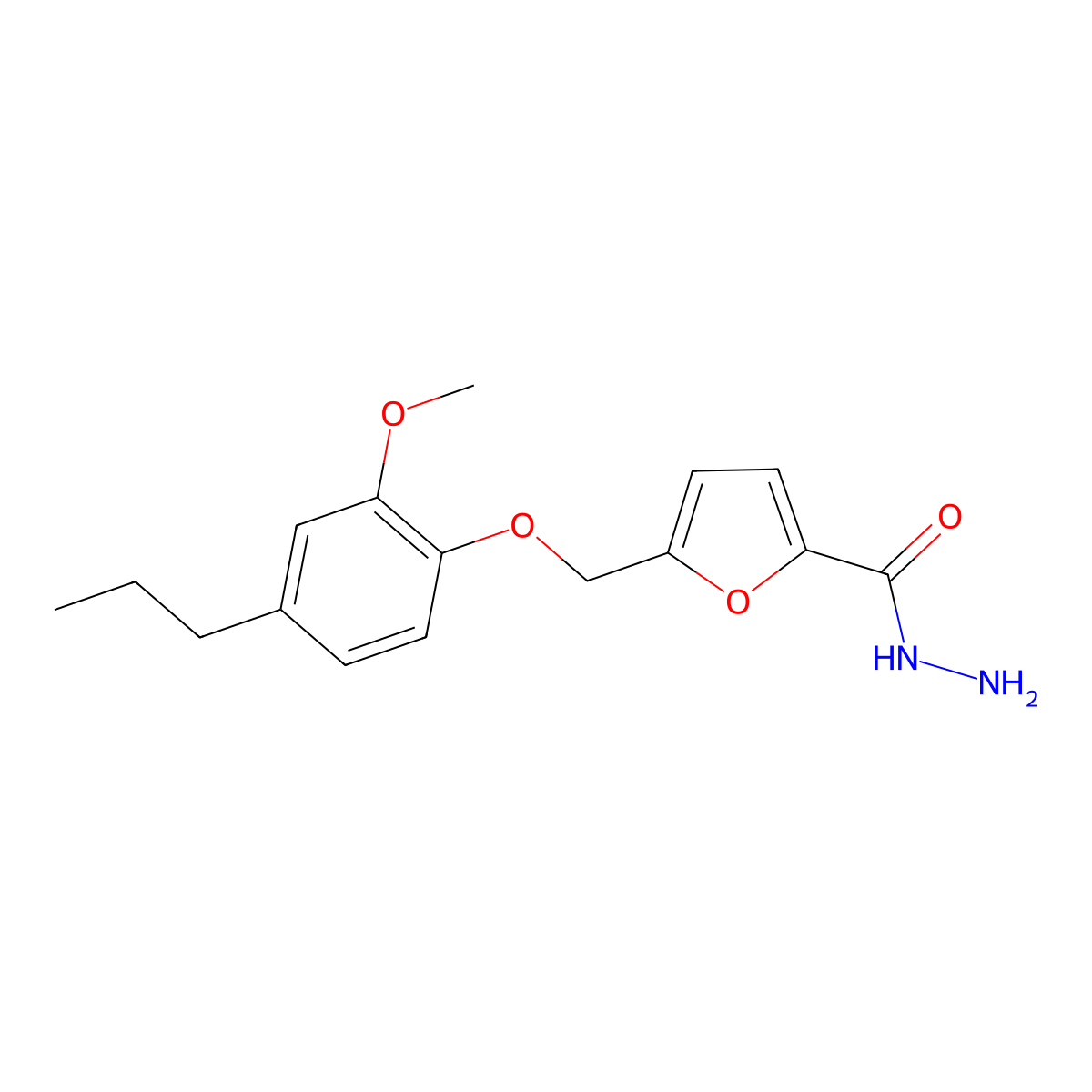 5-[(2-Methoxy-4-propylphenoxy)methyl]furan-2-carbohydrazide molecular structure, CAS 406470-88-0