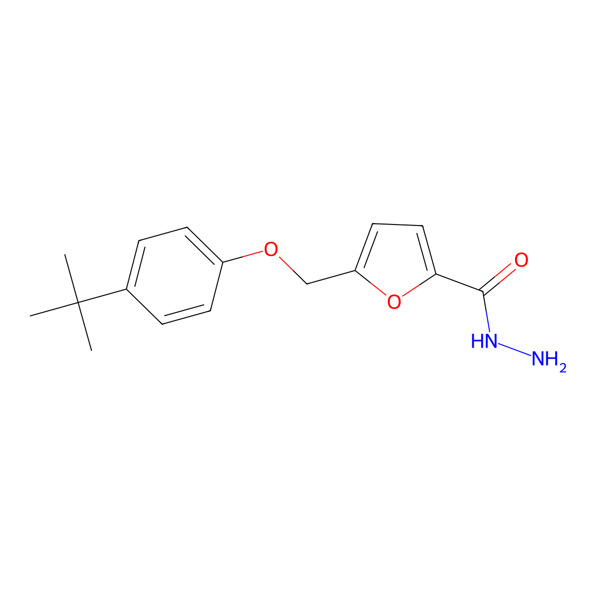5-((4-(tert-Butyl)phenoxy)methyl)furan-2-carbohydrazide molecular structure, CAS 406471-02-1