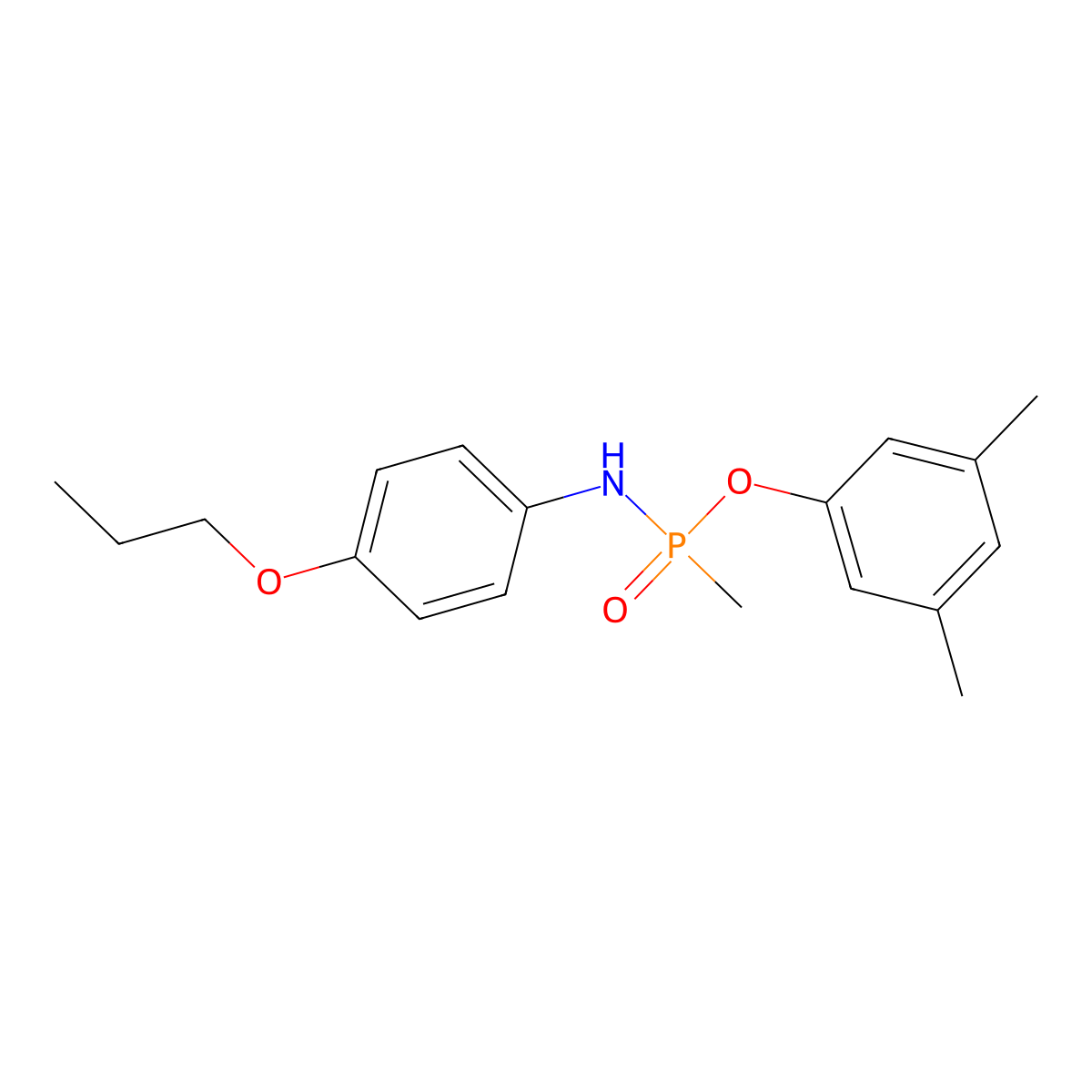 N-[(3,5-dimethylphenoxy)-methylphosphoryl]-4-propoxyaniline molecular structure, CAS 406471-41-8