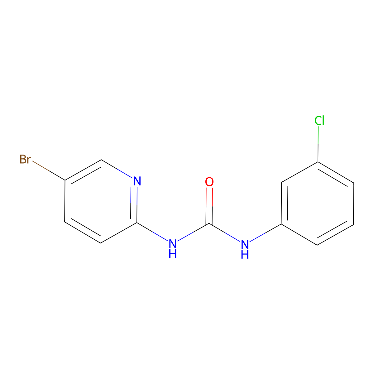 1-(5-Bromopyridin-2-yl)-3-(3-chlorophenyl)urea molecular structure, CAS 406471-84-9