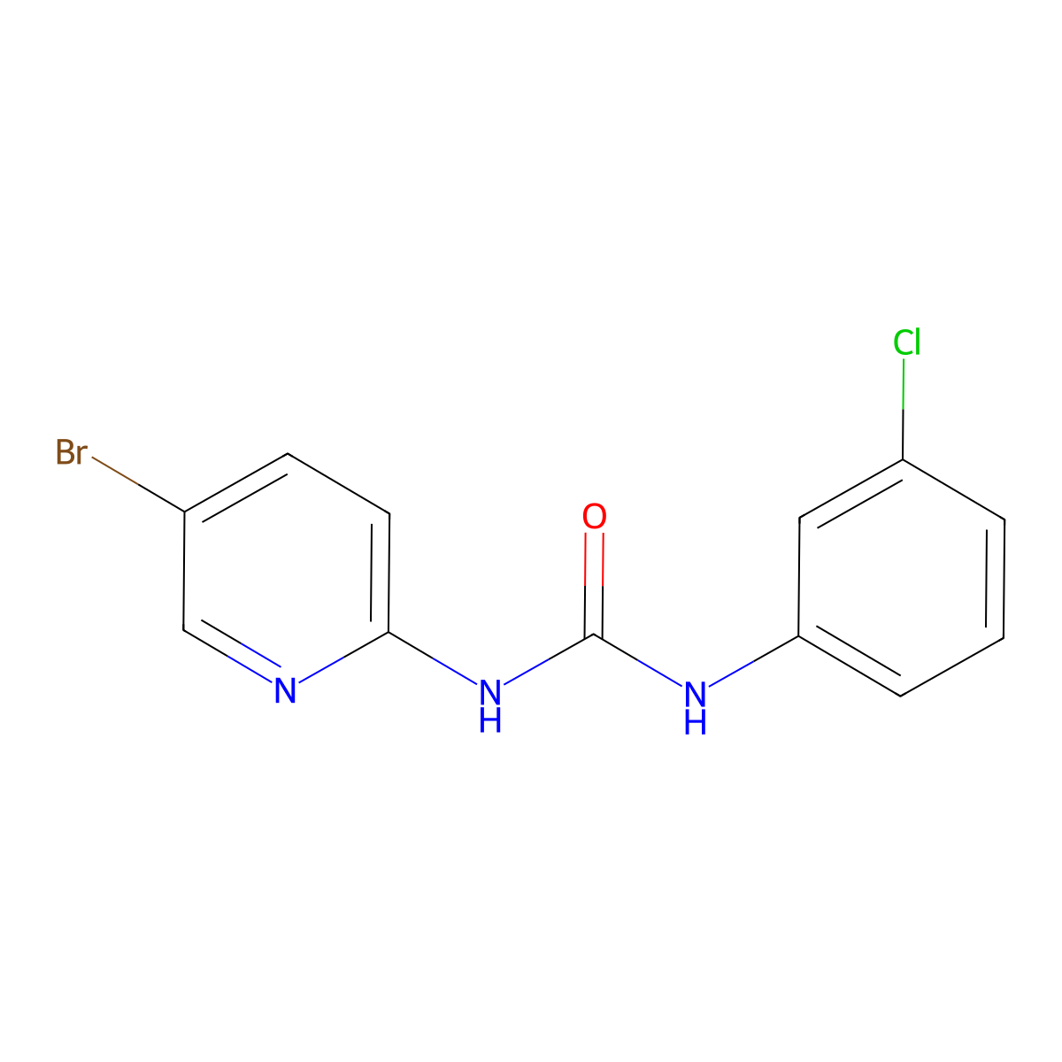 1-(5-Bromopyridin-2-yl)-3-(3-chlorophenyl)urea molecular structure, CAS 406471-84-9