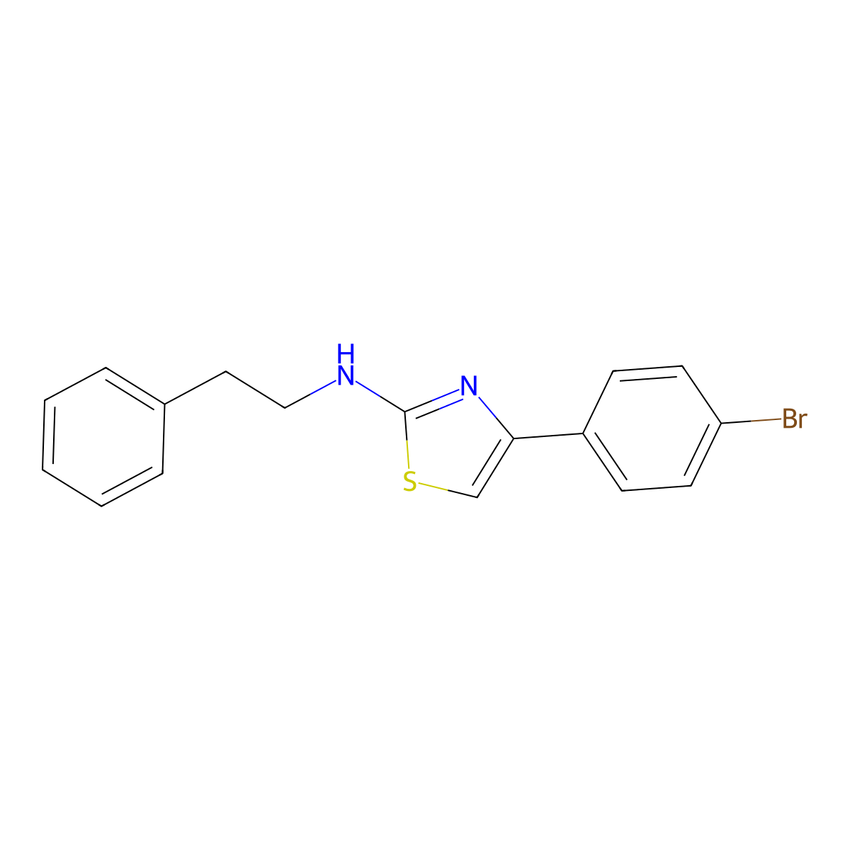 4-(4-bromophenyl)-N-(2-phenylethyl)-1,3-thiazol-2-amine molecular structure, CAS 406472-15-9