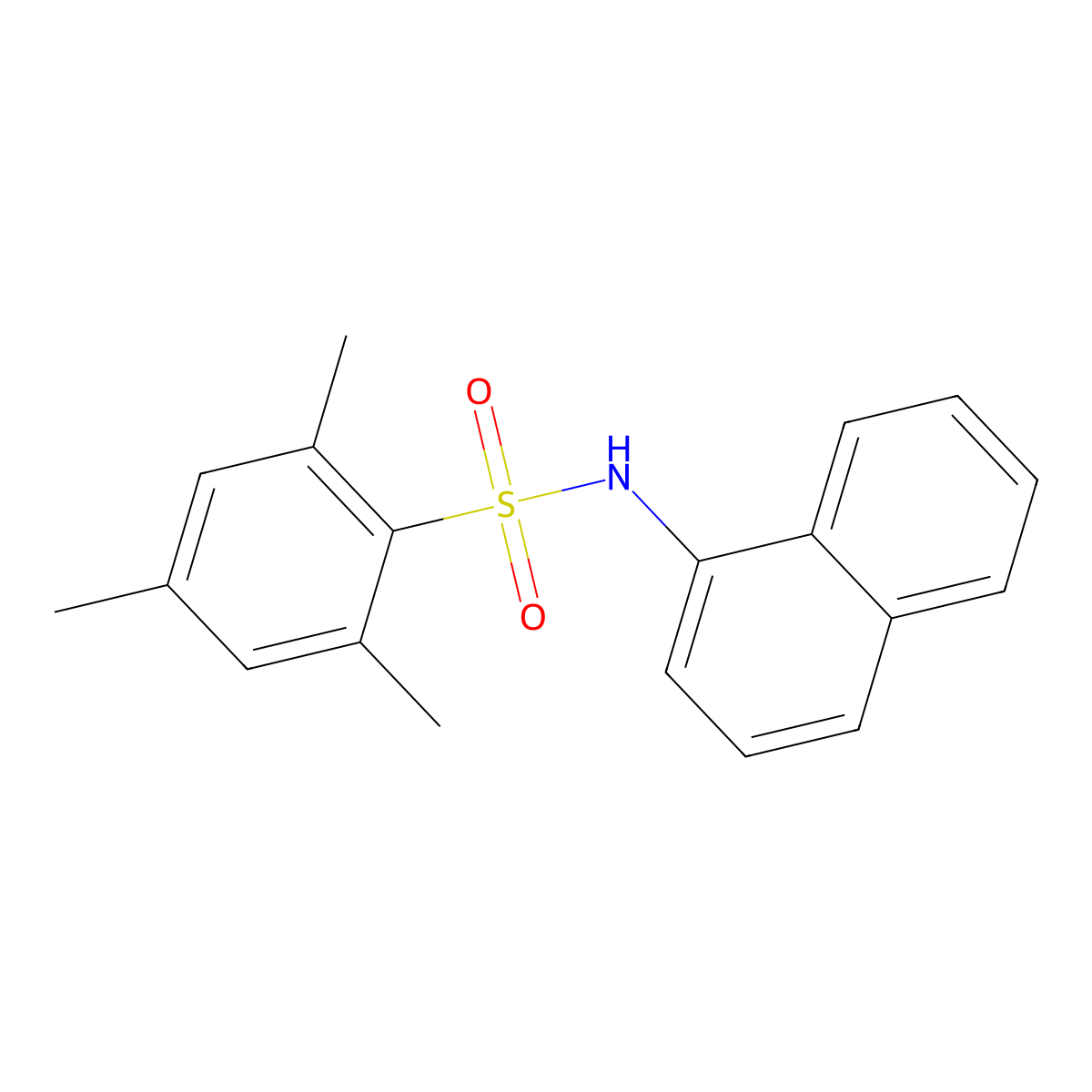2,4,6-trimethyl-N-(1-naphthyl)benzenesulfonamide molecular structure, CAS 406473-45-8