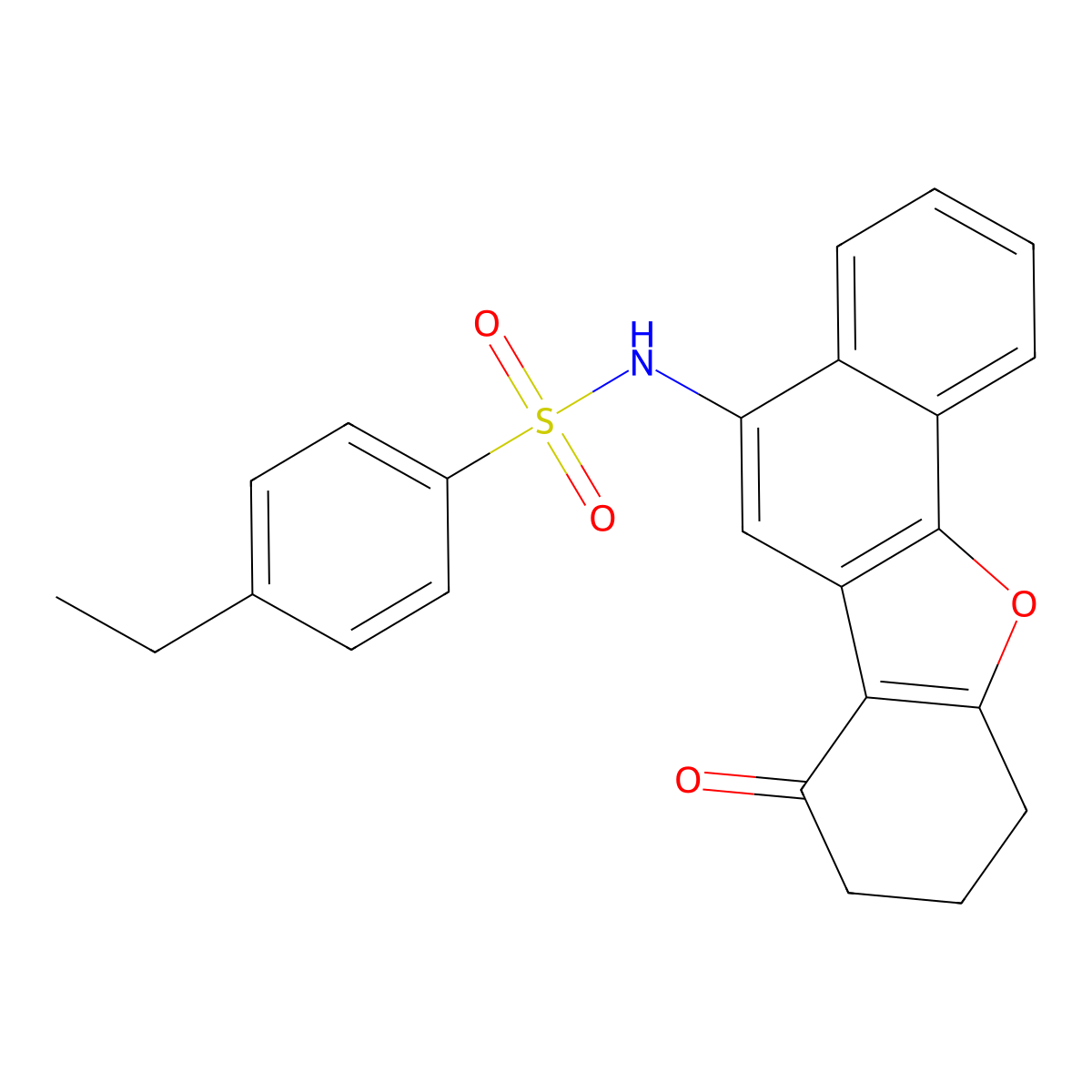 4-ethyl-N-(7-oxo-9,10-dihydro-8H-naphtho[1,2-b][1]benzofuran-5-yl)benzenesulfonamide molecular structure, CAS 406474-46-2