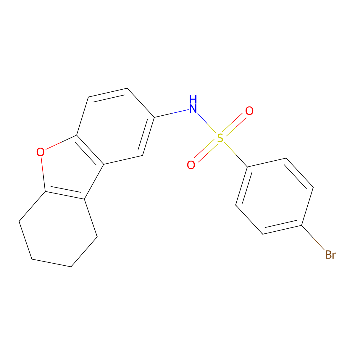4-bromo-N-(6,7,8,9-tetrahydrodibenzo[b,d]furan-2-yl)benzenesulfonamide molecular structure, CAS 406474-59-7