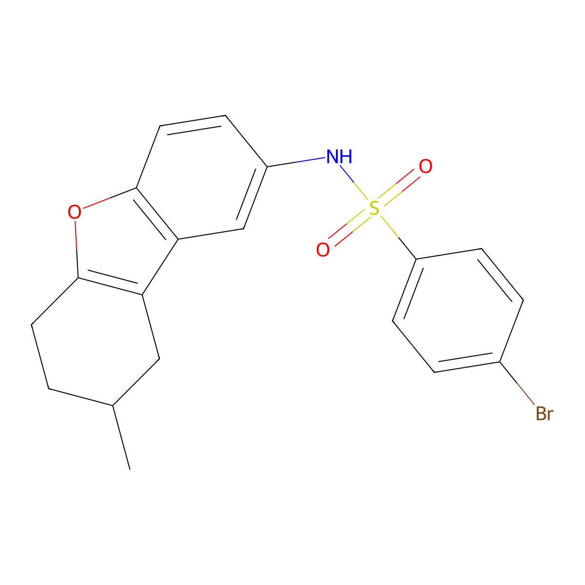 4-bromo-N-(8-methyl-6,7,8,9-tetrahydrodibenzo[b,d]furan-2-yl)benzenesulfonamide molecular structure, CAS 406474-67-7
