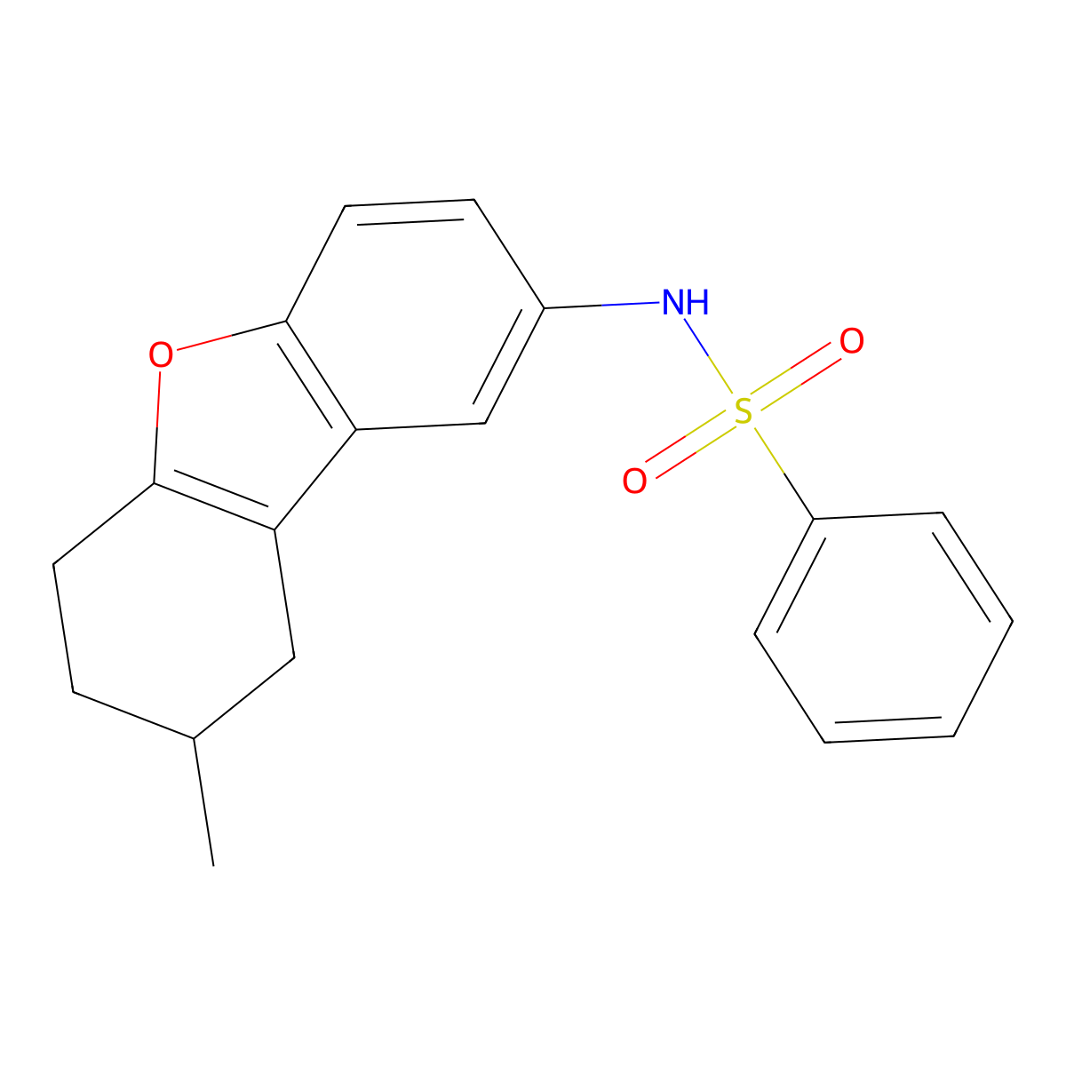 N-(8-methyl-6,7,8,9-tetrahydrodibenzofuran-2-yl)benzenesulfonamide molecular structure, CAS 406474-69-9