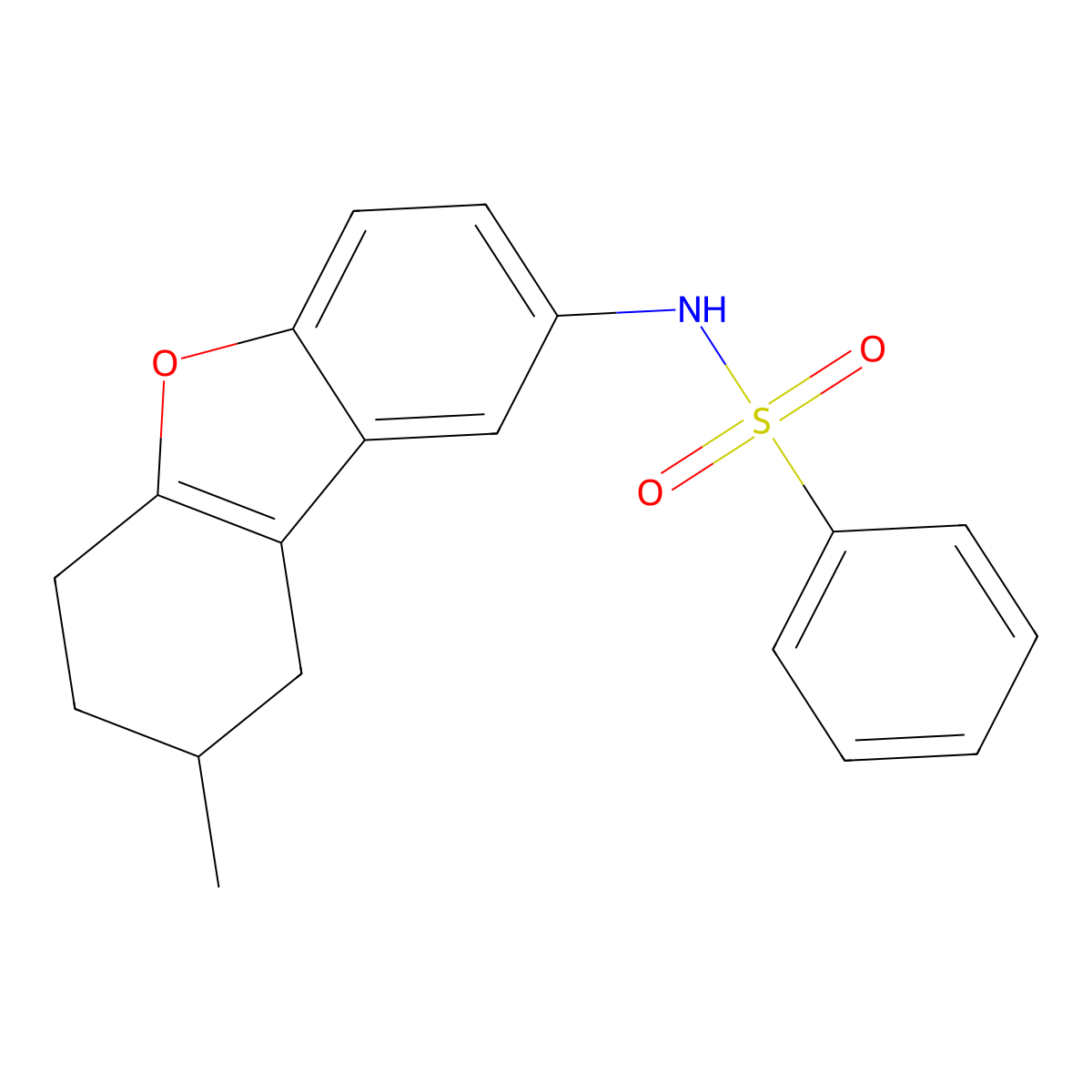 N-(8-methyl-6,7,8,9-tetrahydrodibenzofuran-2-yl)benzenesulfonamide molecular structure, CAS 406474-69-9