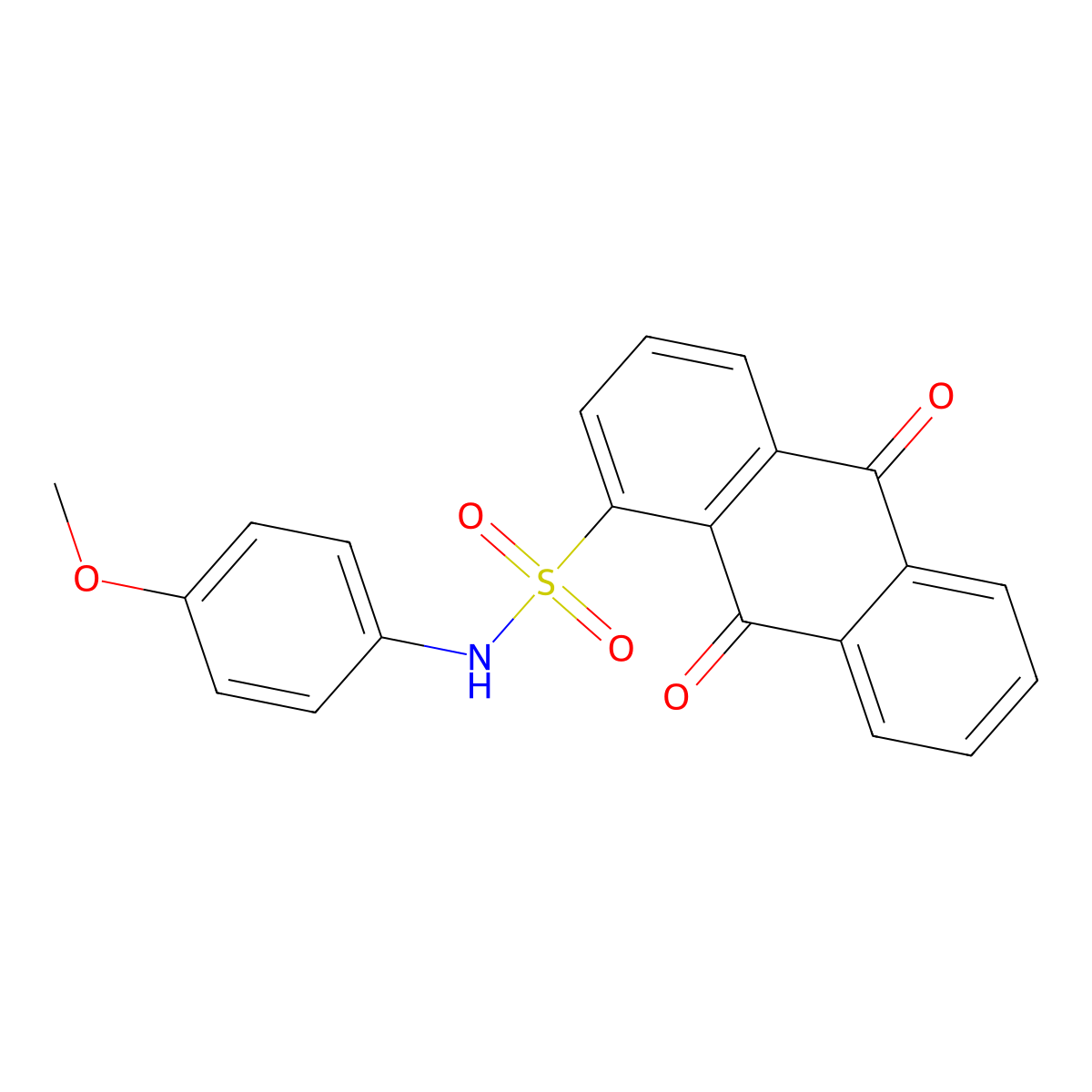 N-(4-methoxyphenyl)-9,10-dioxoanthracene-1-sulfonamide molecular structure, CAS 406474-87-1
