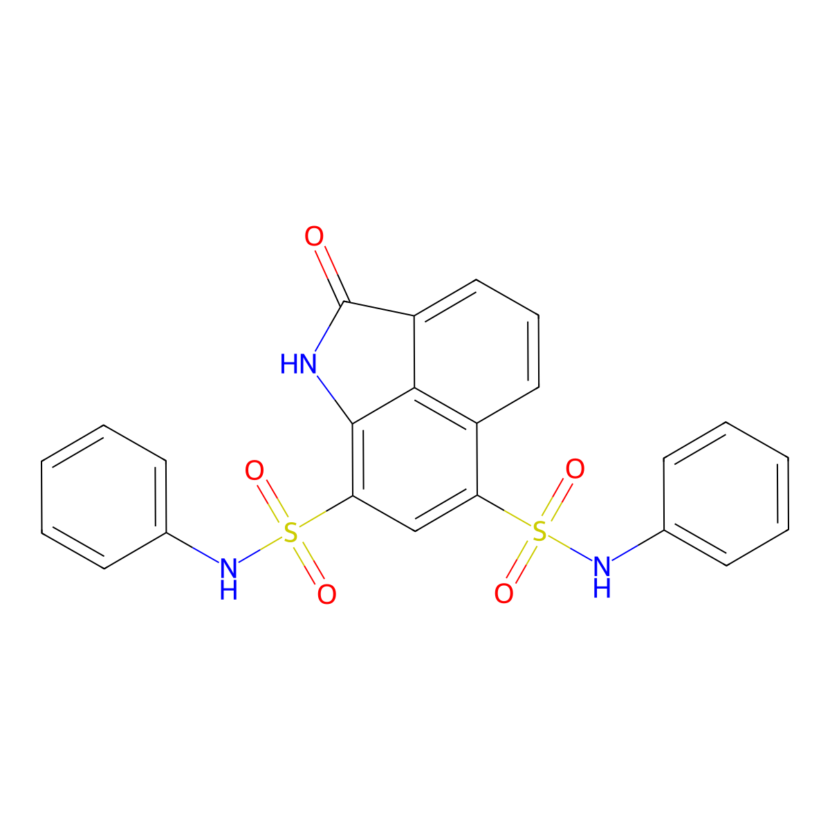 2-oxo-N,N'-diphenyl-1,2-dihydrobenzo[cd]indole-6,8-disulfonamide molecular structure, CAS 406474-94-0