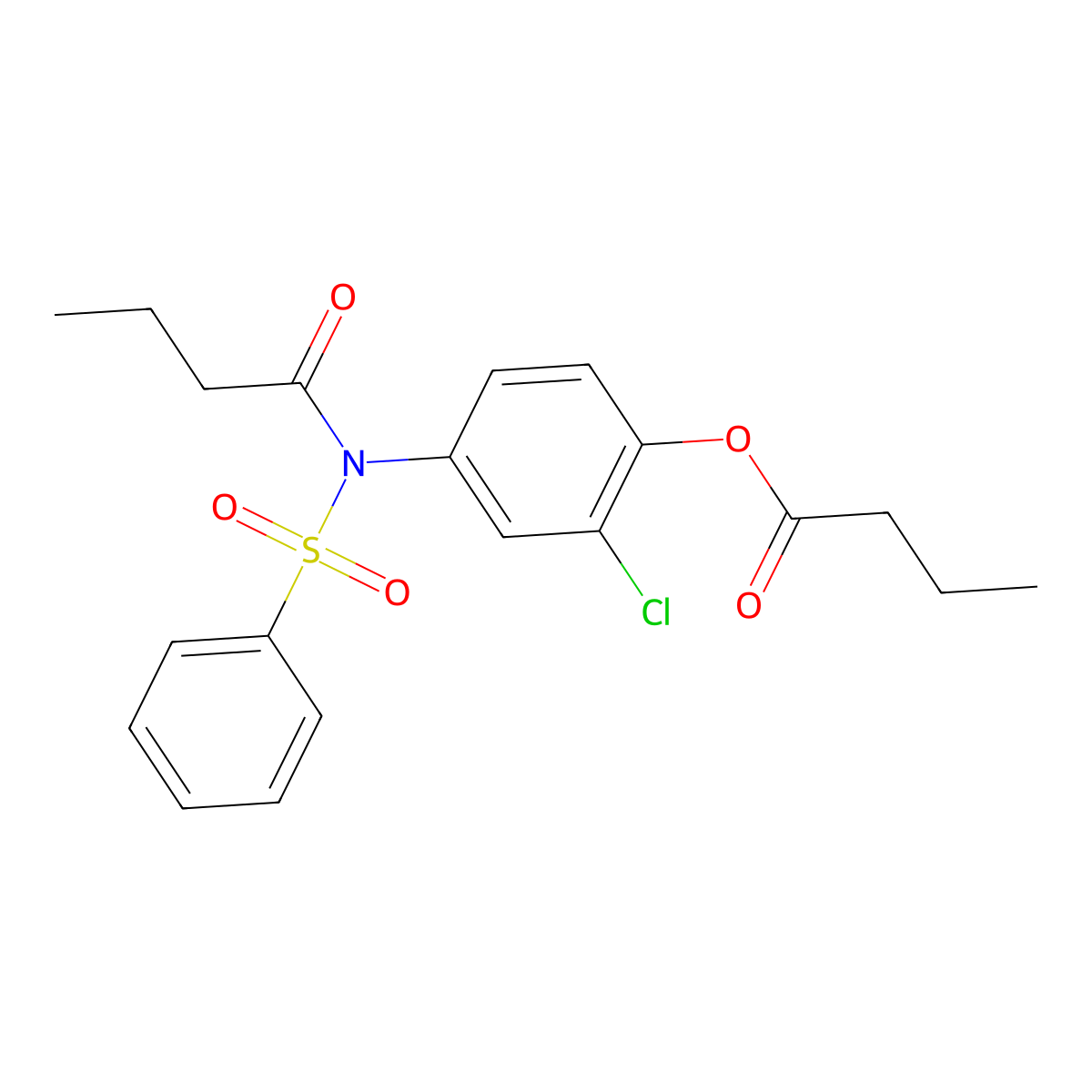 4-[N-(Benzenesulfonyl)butanamido]-2-chlorophenyl butanoate molecular structure, CAS 406475-34-1