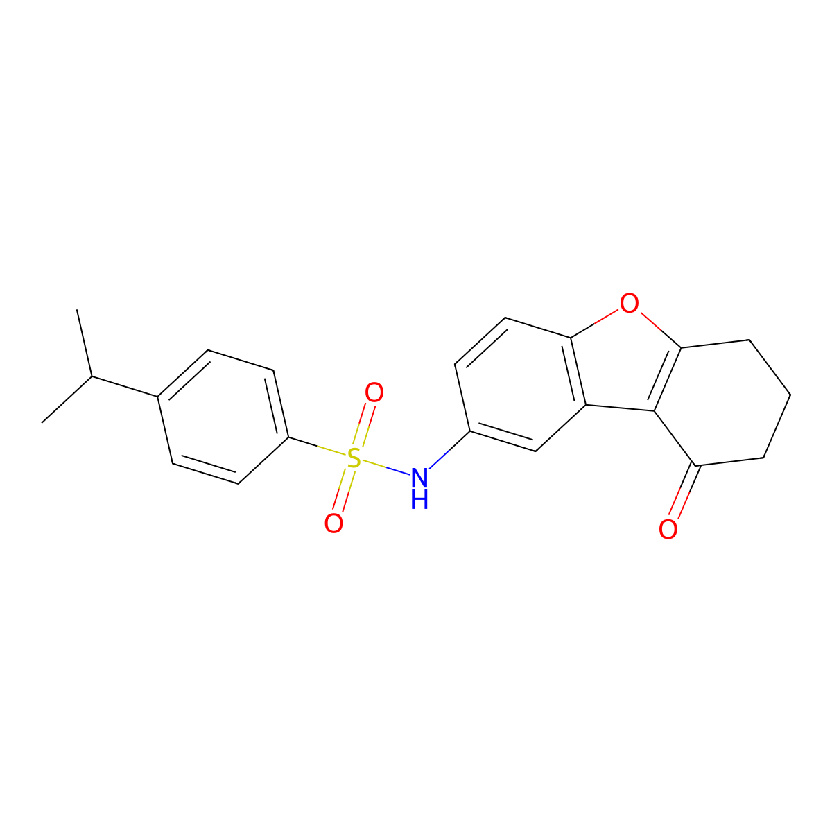 N-(9-oxo-7,8-dihydro-6H-dibenzofuran-2-yl)-4-propan-2-ylbenzenesulfonamide molecular structure, CAS 406475-40-9