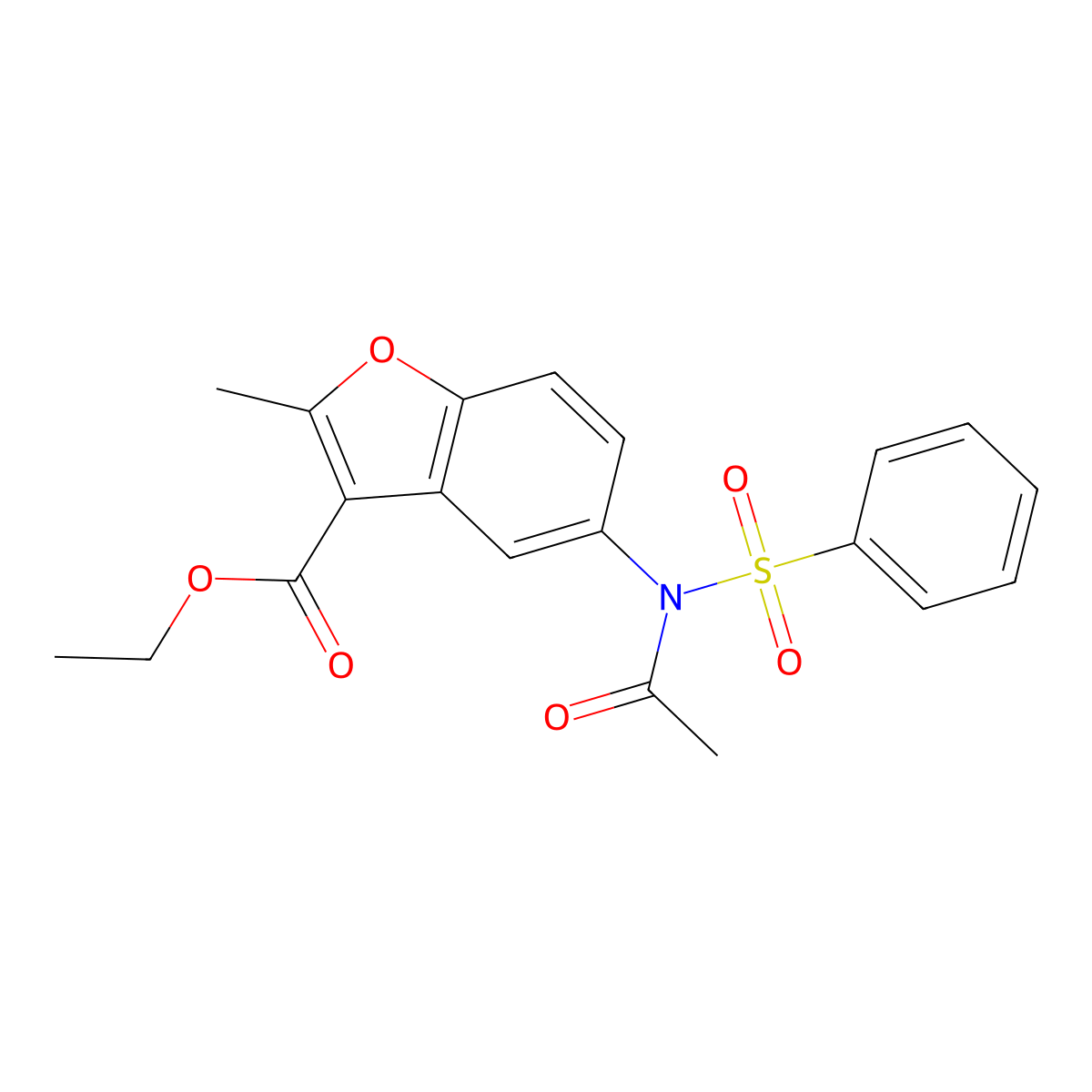 Ethyl 5-[acetyl(phenylsulfonyl)amino]-2-methyl-1-benzofuran-3-carboxylate molecular structure, CAS 406475-57-8