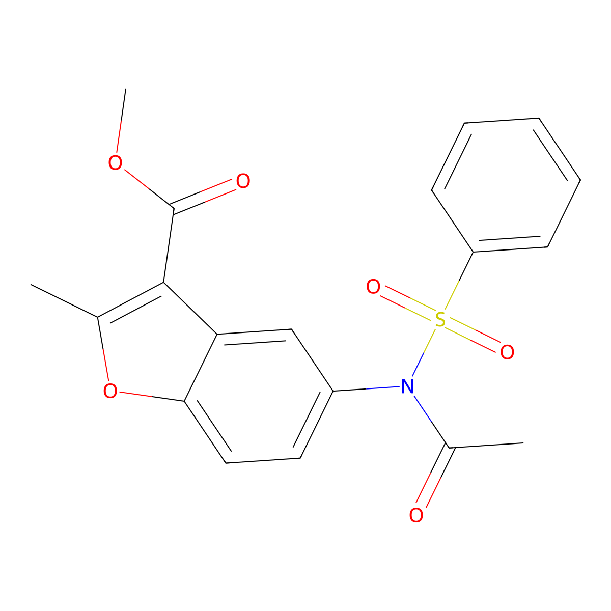 Methyl 5-[acetyl(benzenesulfonyl)amino]-2-methyl-1-benzofuran-3-carboxylate molecular structure, CAS 406475-80-7