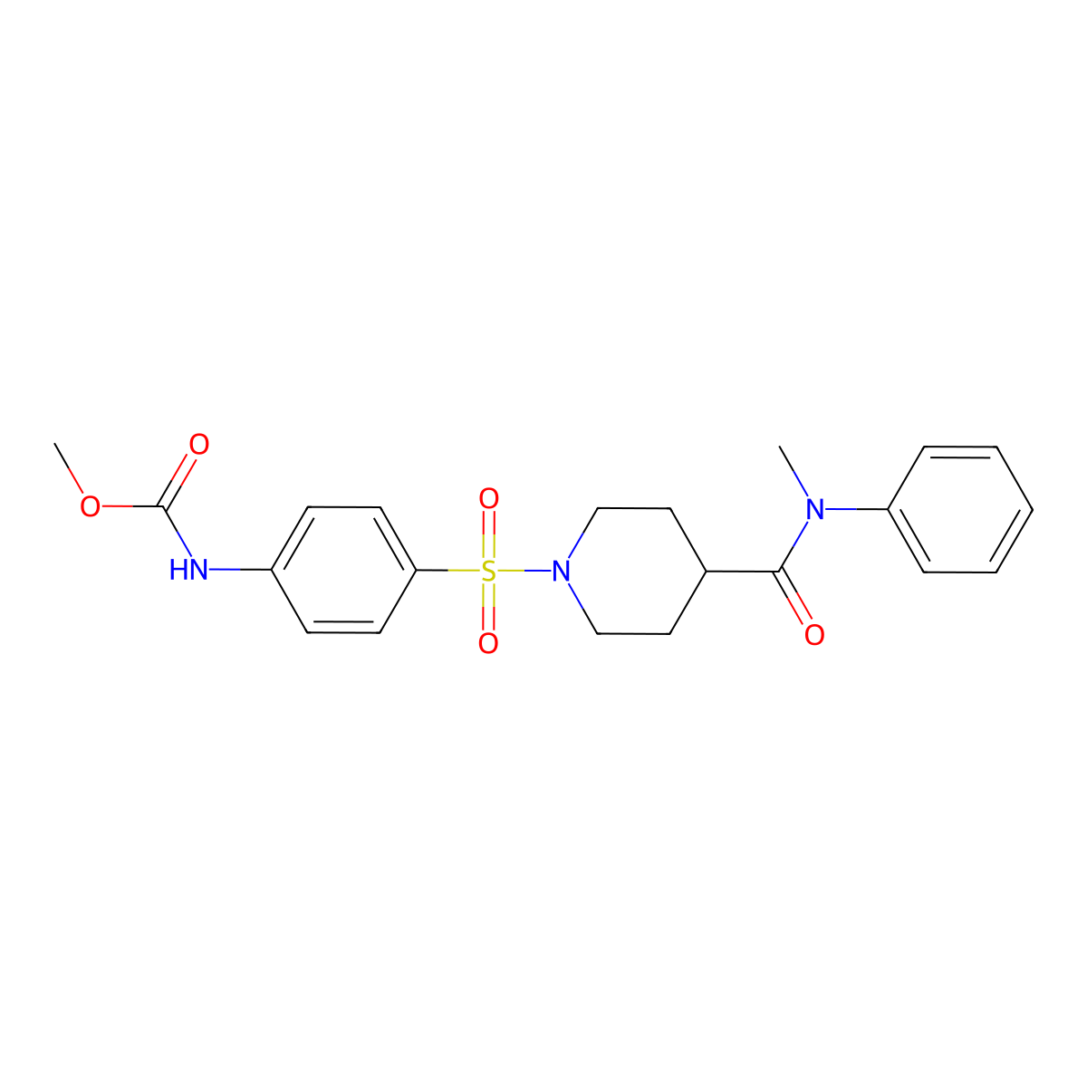 methyl N-[4-({4-[methyl(phenyl)carbamoyl]piperidin-1-yl}sulfonyl)phenyl]carbamate molecular structure, CAS 406476-34-4