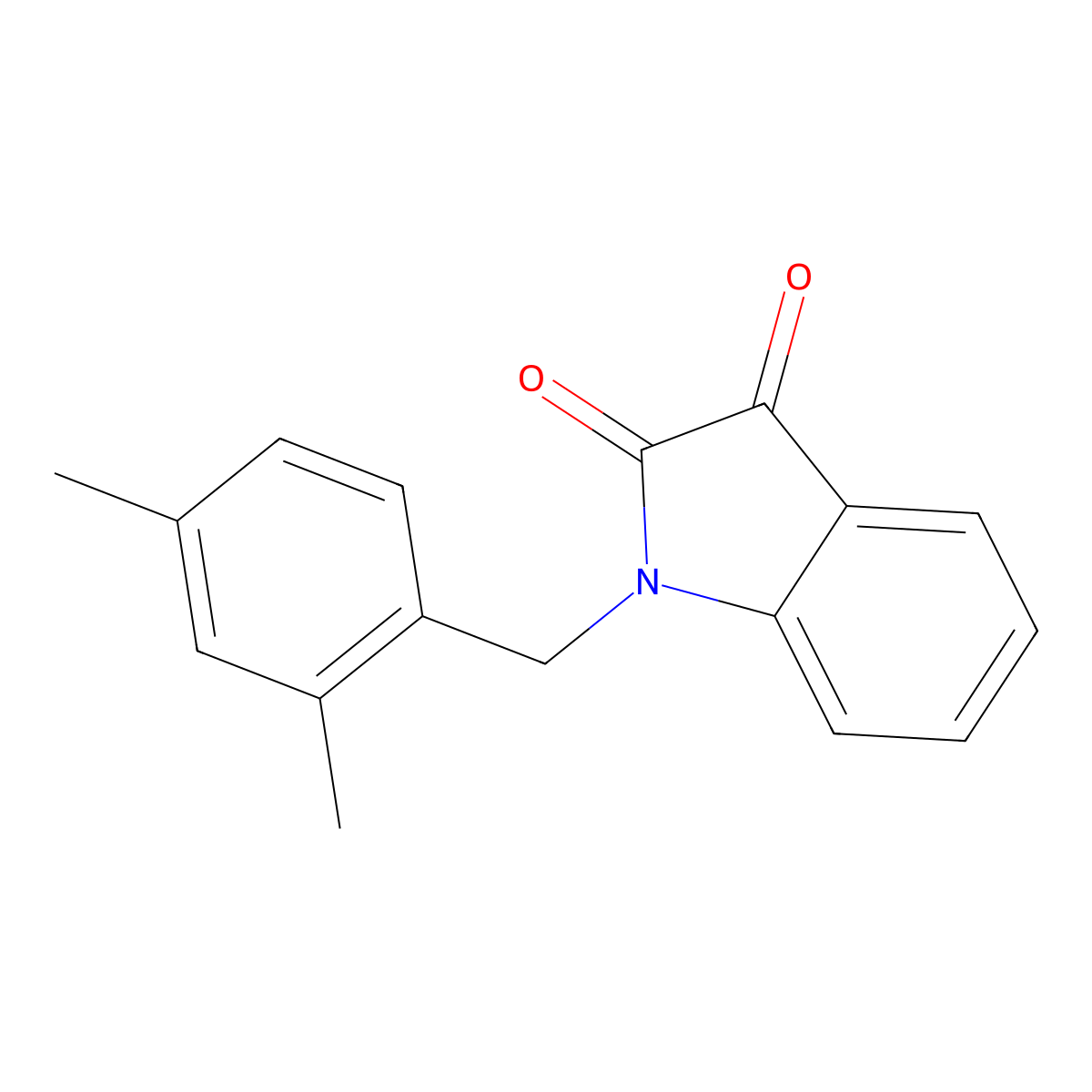 1-(2,4-dimethylbenzyl)-1H-indole-2,3-dione molecular structure, CAS 406477-11-0