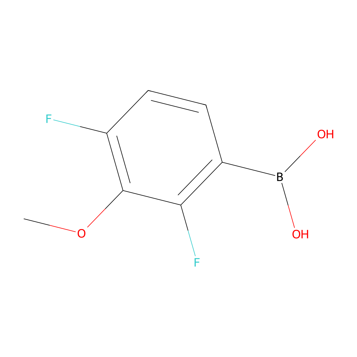 (2,4-Difluoro-3-methoxyphenyl)boronic acid molecular structure, CAS 406482-18-6