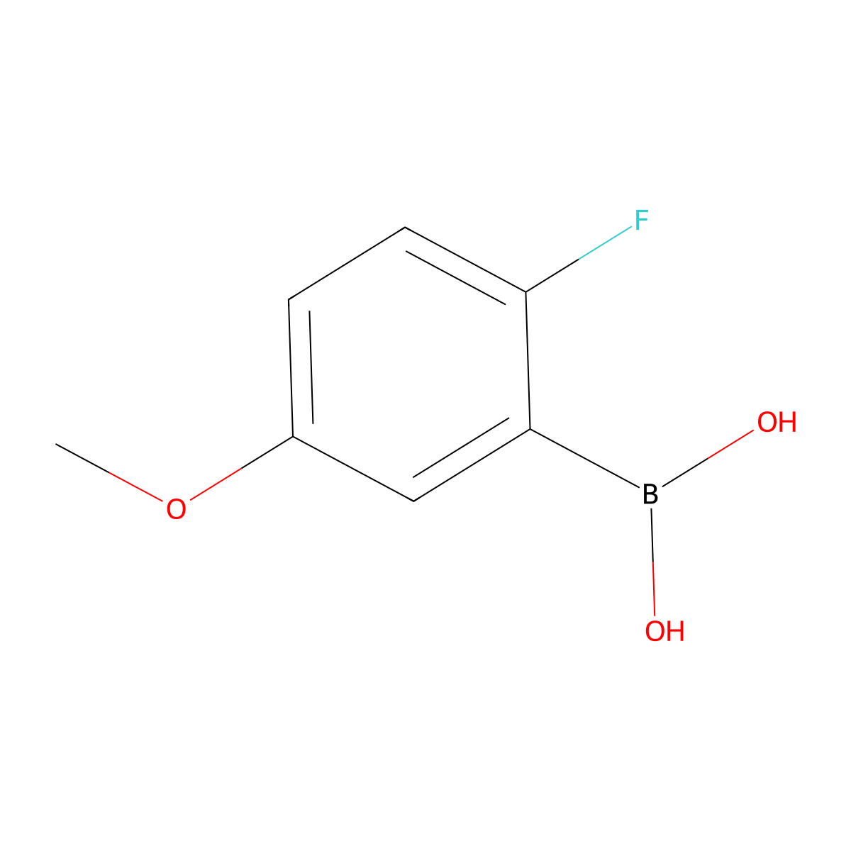 2-Fluoro-5-methoxyphenylboronic acid molecular structure, CAS 406482-19-7