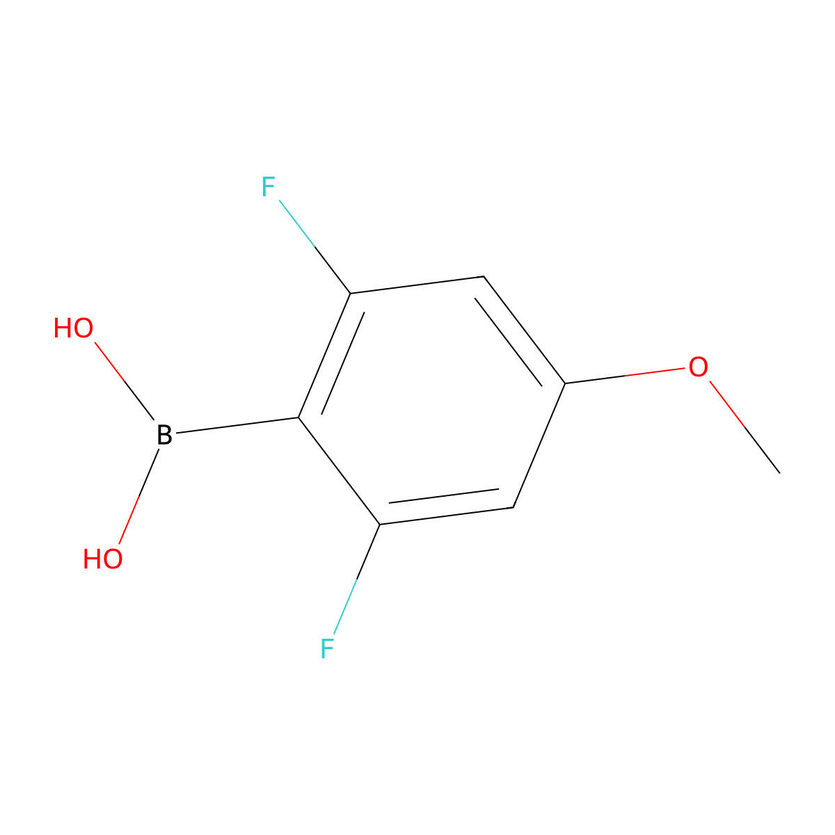 2,6-Difluoro-4-methoxybenzeneboronic acid molecular structure, CAS 406482-20-0
