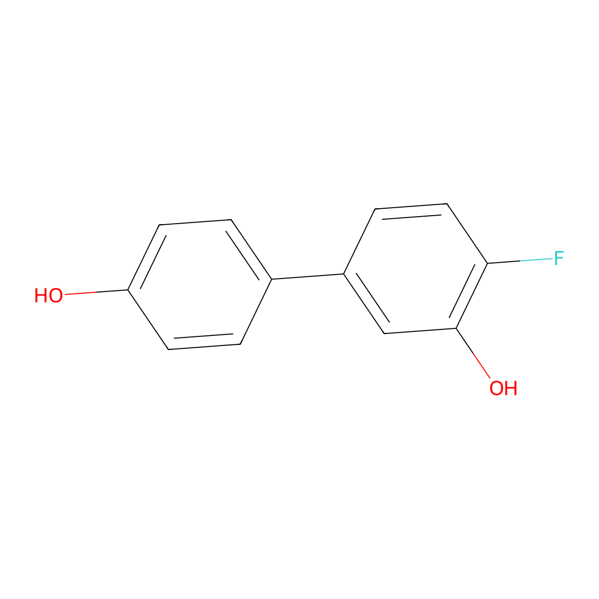 2-Fluoro-5-(4-hydroxyphenyl)phenol molecular structure, CAS 406482-45-9