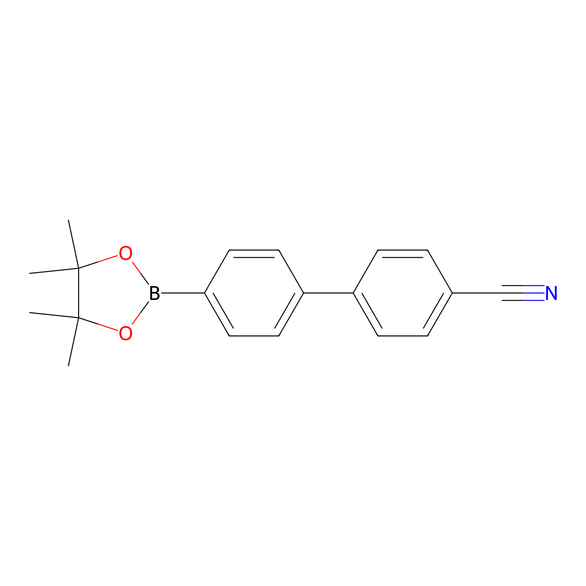 4'-(4,4,5,5-Tetramethyl-1,3,2-dioxaborolan-2-yl)[1,1'-biphenyl]-4-carbonitrile molecular structure, CAS 406482-72-2