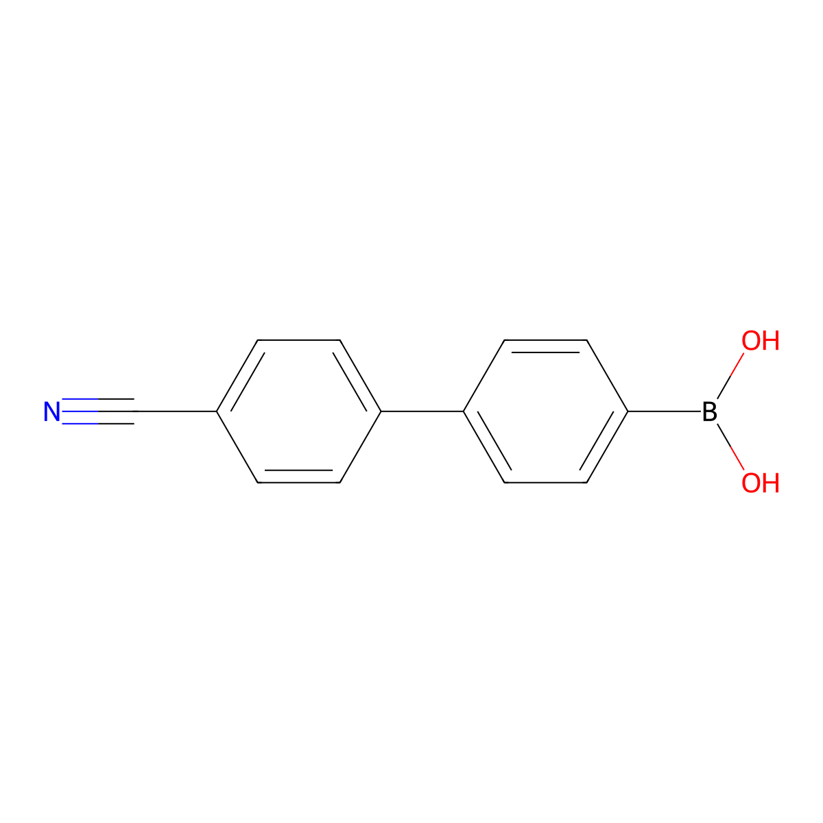 B-(4'-Cyano(1,1'-biphenyl)-4-yl)boronic acid molecular structure, CAS 406482-73-3