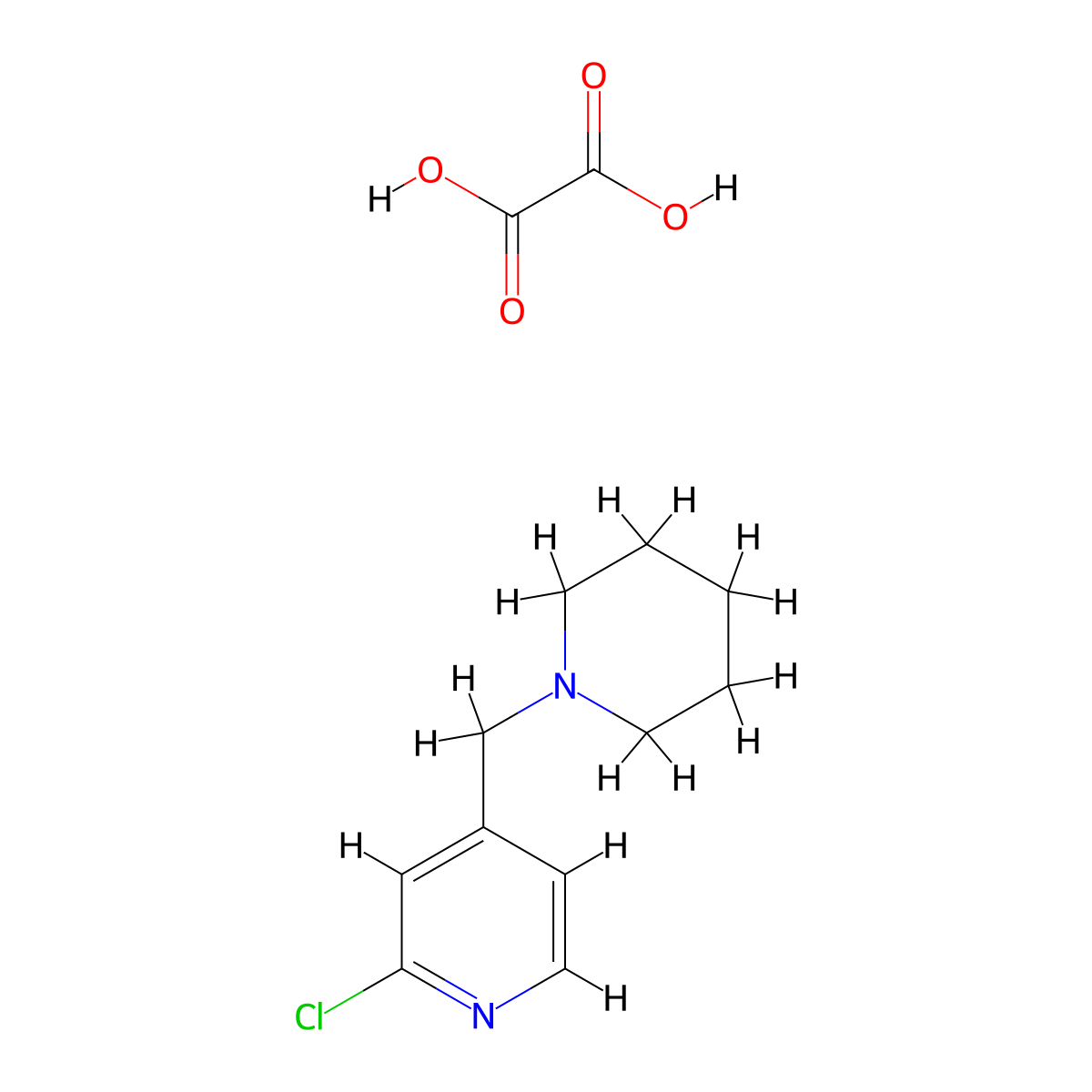 2-Chloro-4-(piperidin-1-ylmethyl)pyridine oxalate molecular structure, CAS 406484-56-8