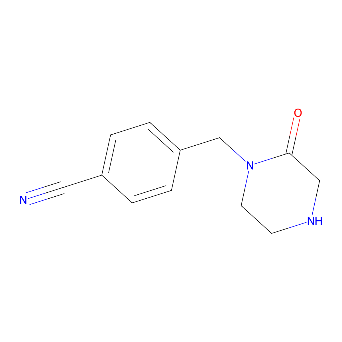 4-[(2-Oxopiperazin-1-yl)methyl]benzonitrile molecular structure, CAS 406496-43-3