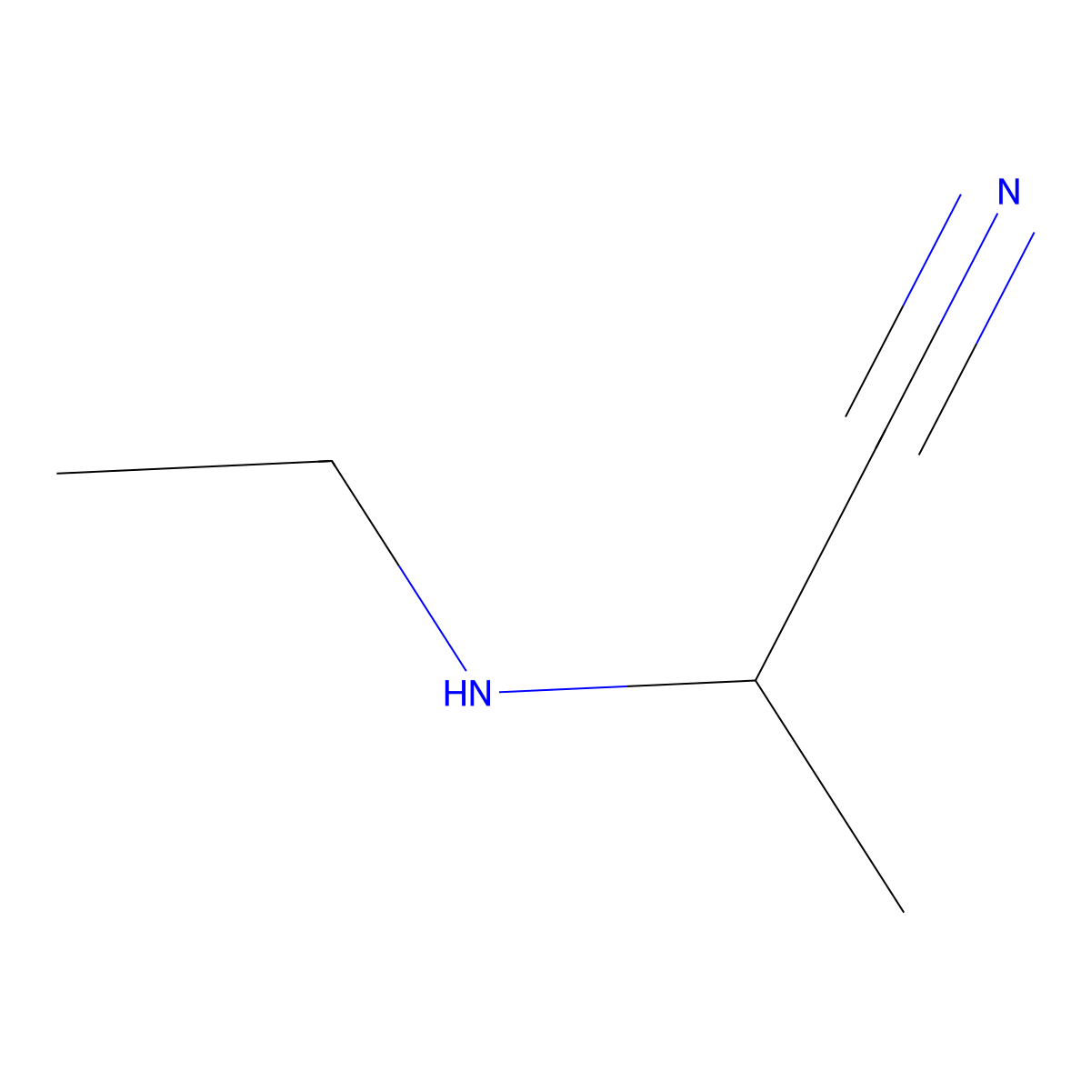 2-(Ethylamino)propanenitrile molecular structure, CAS 40651-88-5