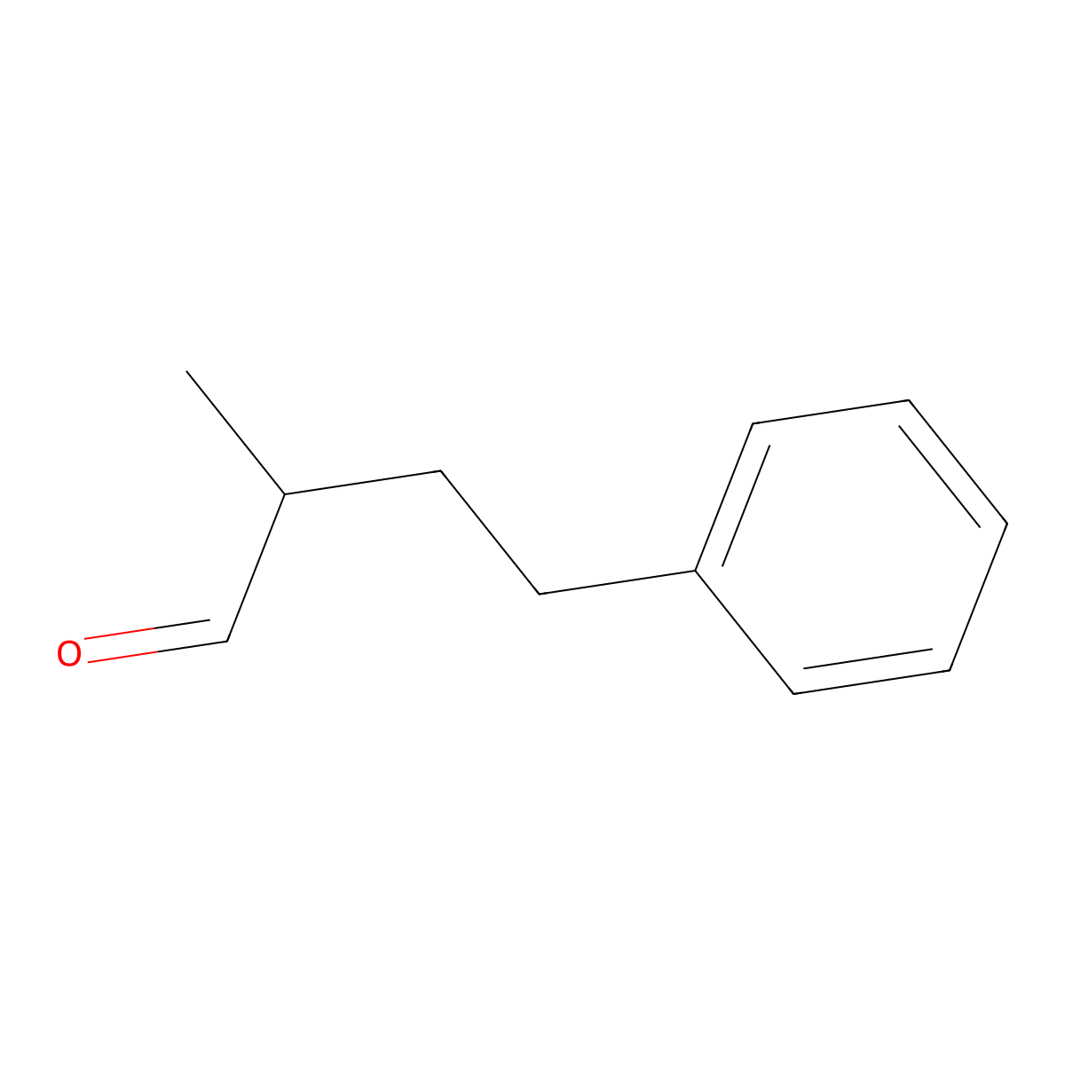 2-Methyl-4-phenylbutyraldehyde molecular structure, CAS 40654-82-8