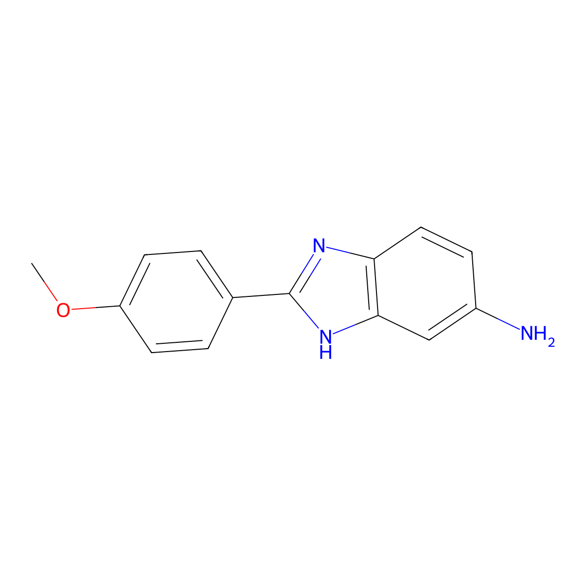 1H-Benzimidazol-6-amine, 2-(4-methoxyphenyl)- molecular structure, CAS 40655-15-0