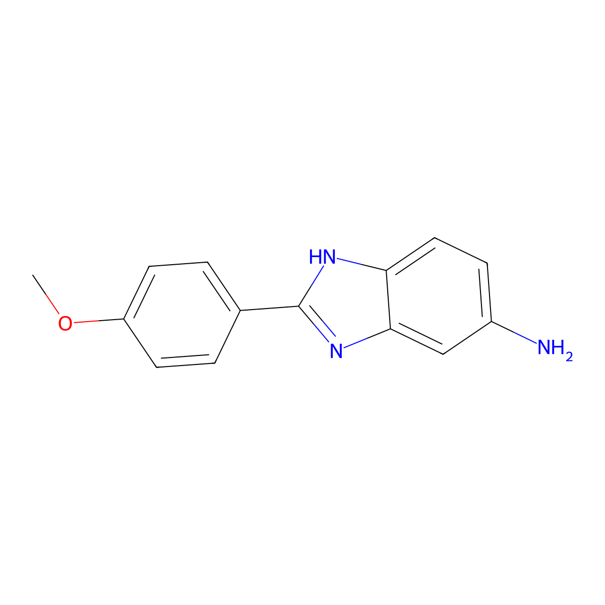 1H-Benzimidazol-6-amine, 2-(4-methoxyphenyl)- molecular structure, CAS 40655-15-0